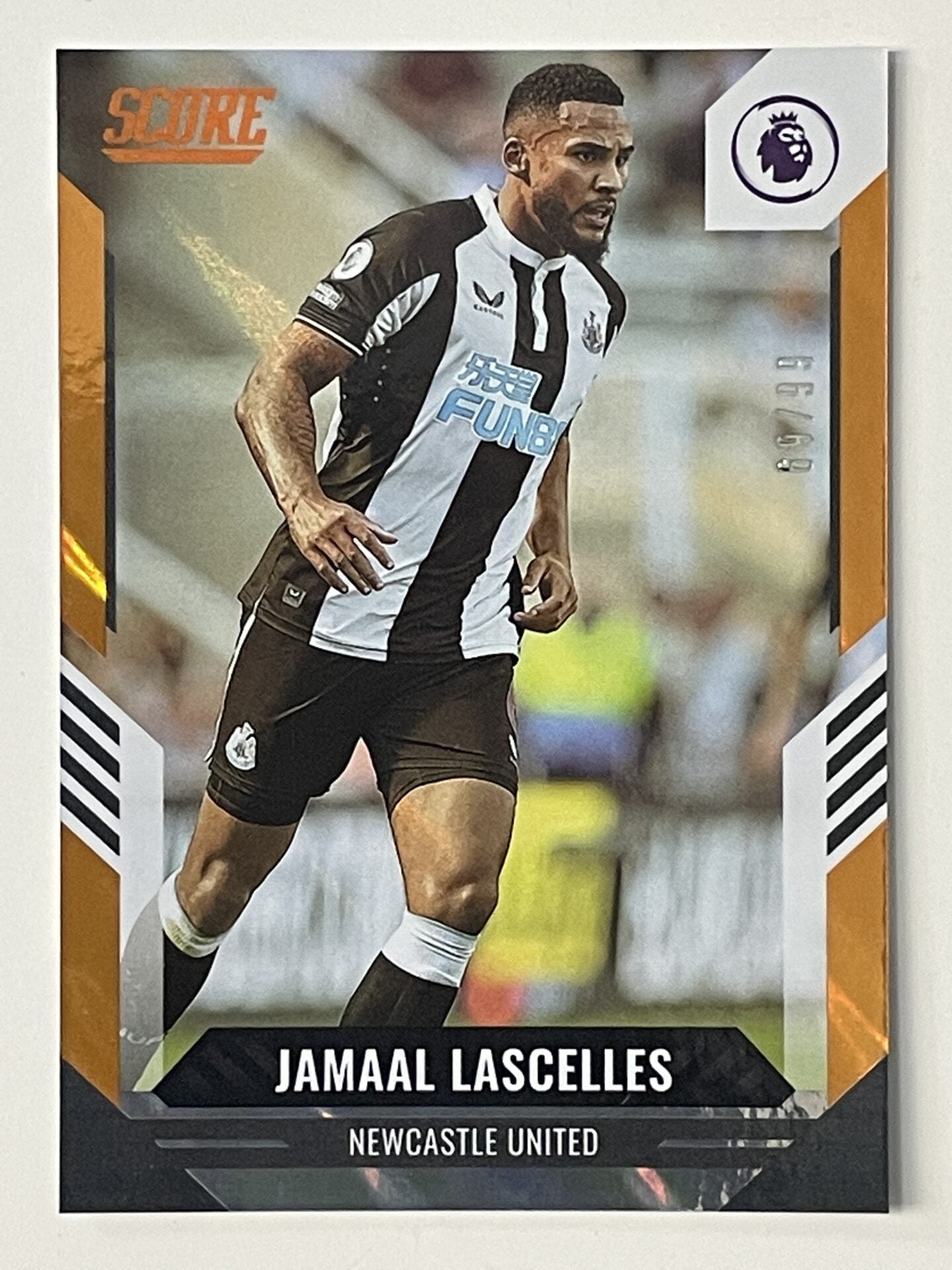 Jamaal Lascelles Newcastle United Base Orange Lava Parallel Panini Premier League Score 2021 2022