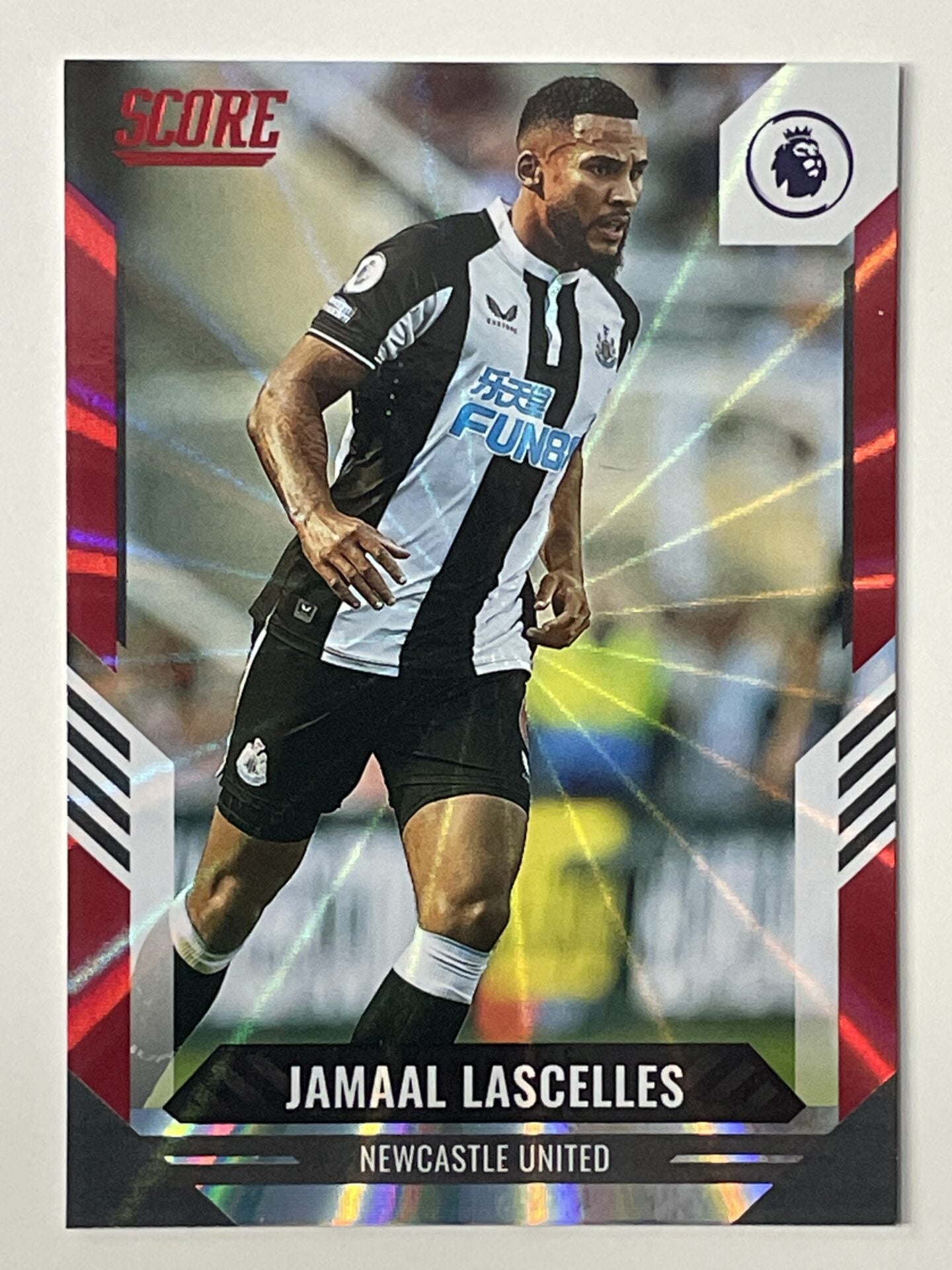 Jamaal Lascelles Newcastle United Base Red Laser Parallel Panini Premier League Score 2021 2022