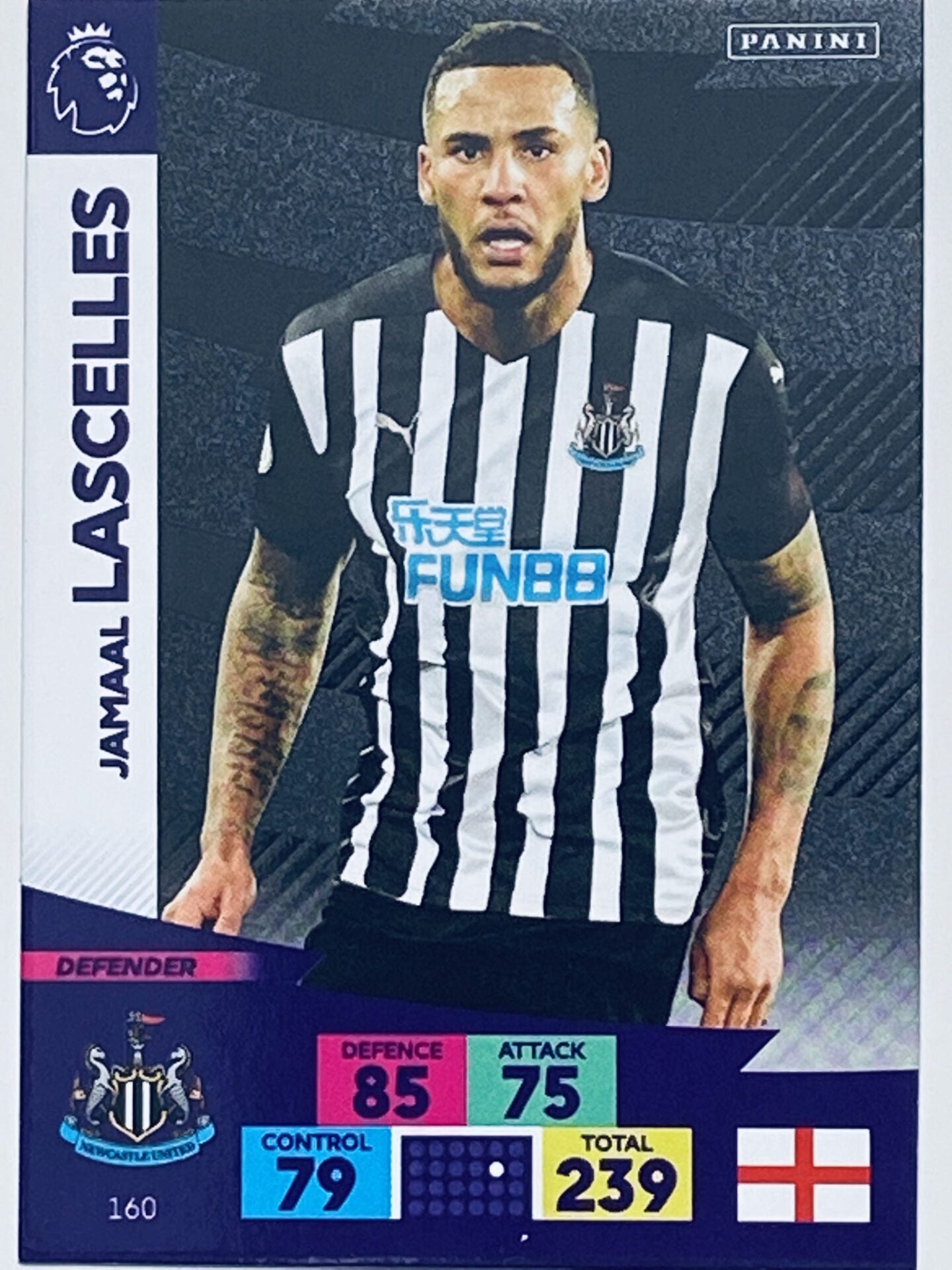 Jamaal Lascelles (Newcastle United) Football Card &#8211; Premier League Adrenalyn XL 2020:21