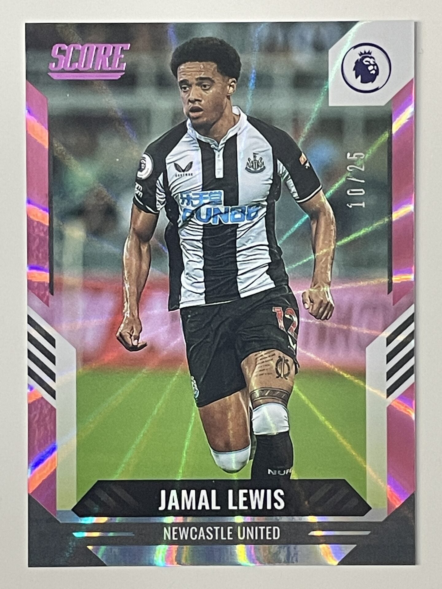 Jamal Lewis Newcastle United Base Pink Laser Parallel Panini Premier League Score 2021 2022