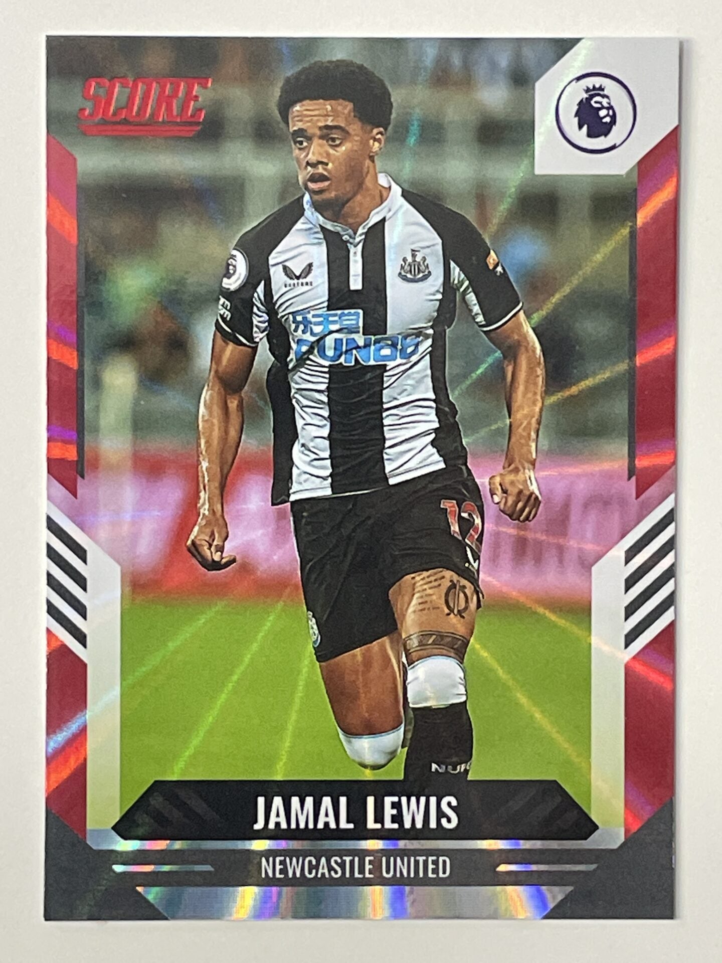 Jamal Lewis Newcastle United Base Red Laser Parallel Panini Premier League Score 2021 2022