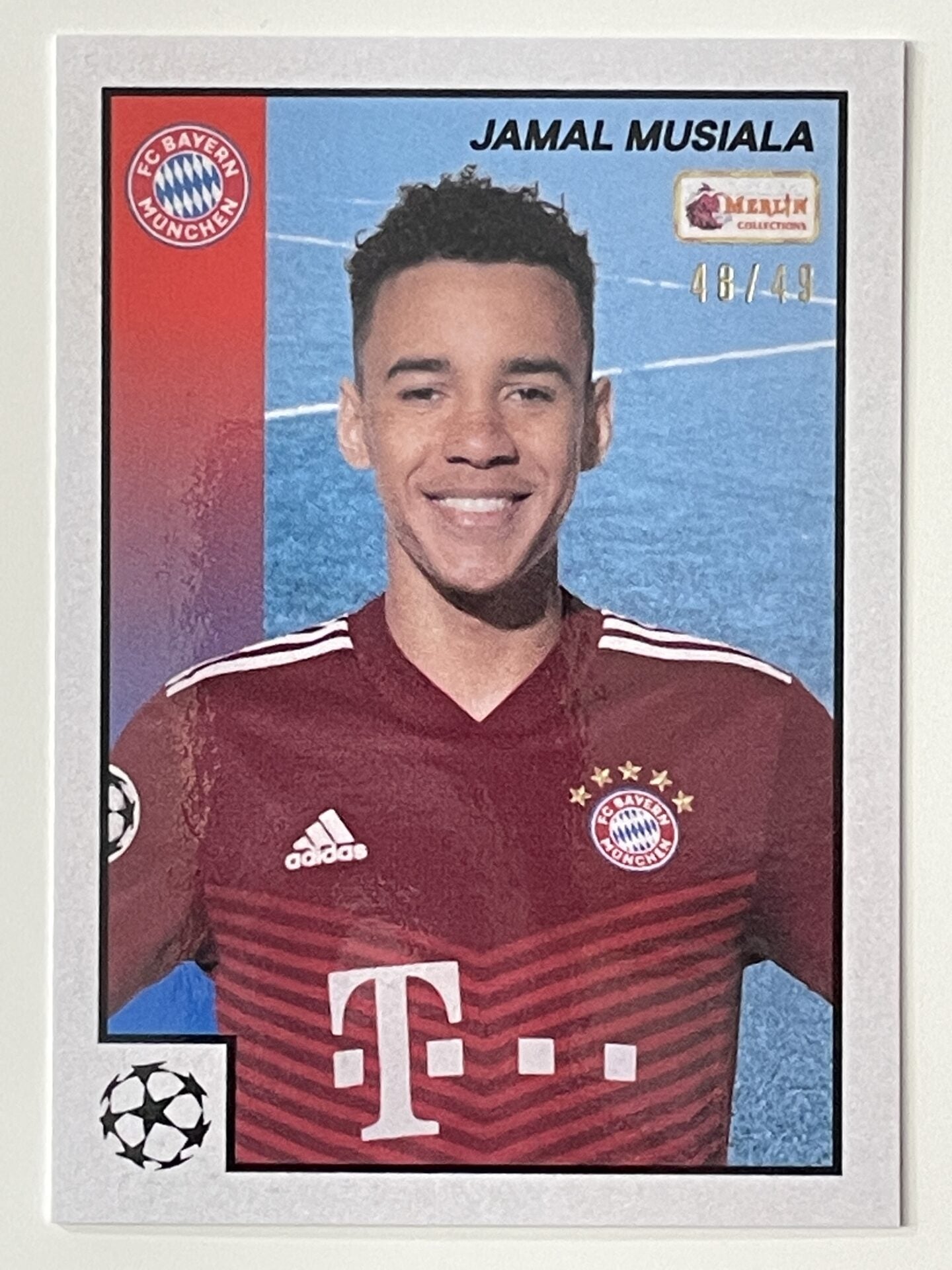 Jamal Musiala Bayern Munich Base Parallel 48:49 Topps Merlin Heritage 97 UEFA Champions League Card