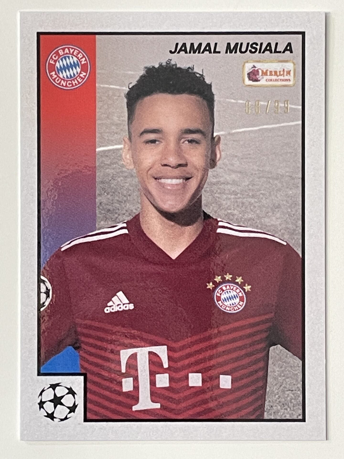 Jamal Musiala Bayern Munich Base Parallel 88:99 Topps Merlin Heritage 97 UEFA Champions League Card