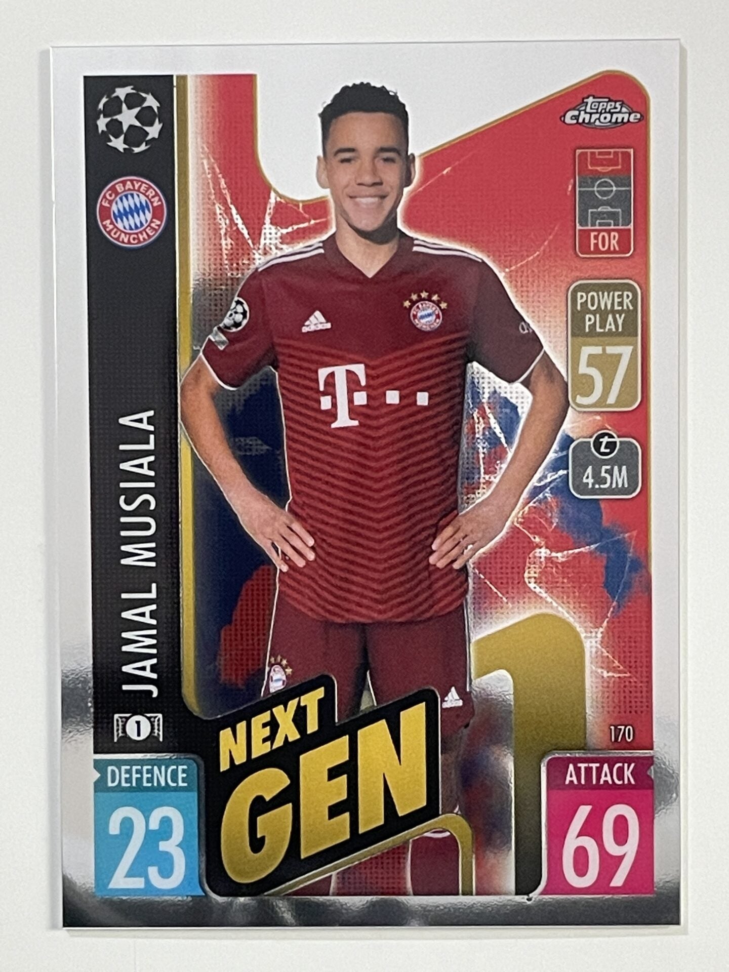 Jamal Musiala Next Gen Bayern Munich Topps Match Attax Chrome 2021 2022 Football Card