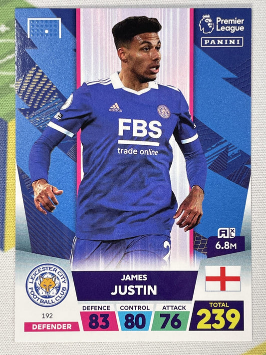 James Justin Leicester Panini Premier League Adrenalyn XL 2023 Card