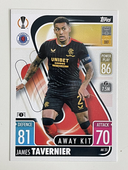 James Tavernier Rangers Away Kit Topps Match Attax Extra 2021:22 Champions League Card