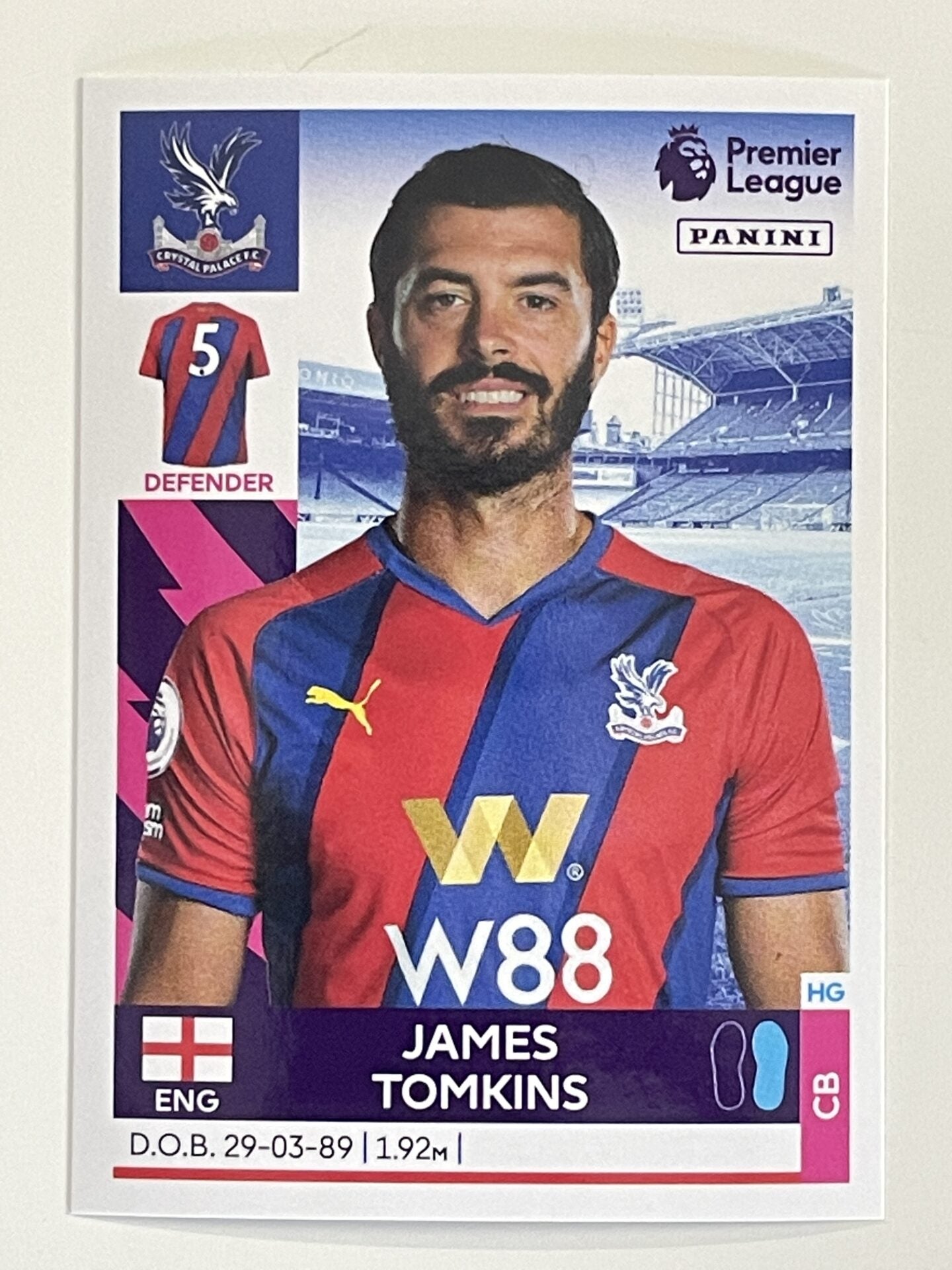 James Tomkins Crystal Palace Panini Premier League 2022 Football Sticker