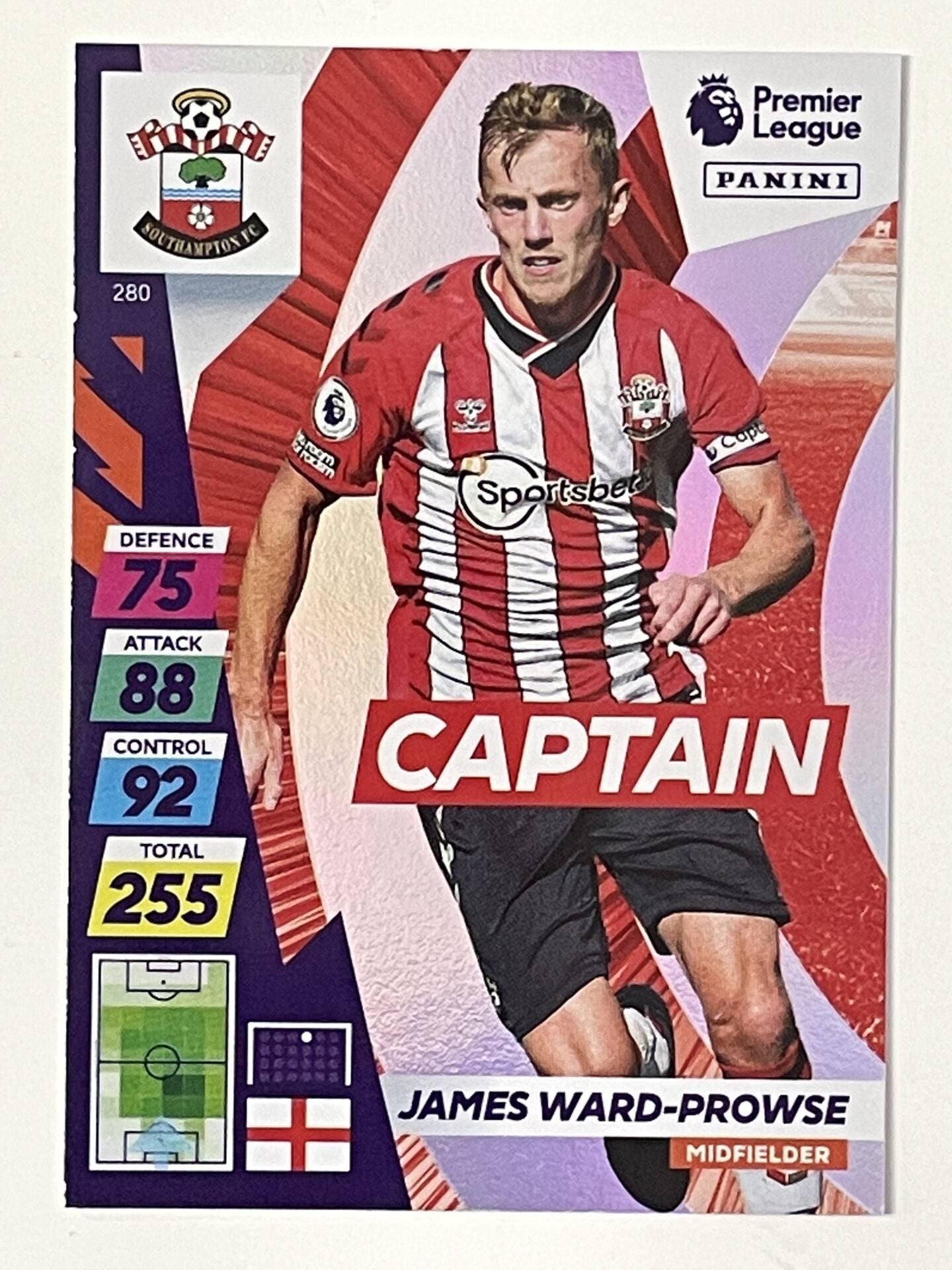 James Ward-Prowse Southampton Captain Panini Adrenalyn XL PLUS Premier League 2021 2022