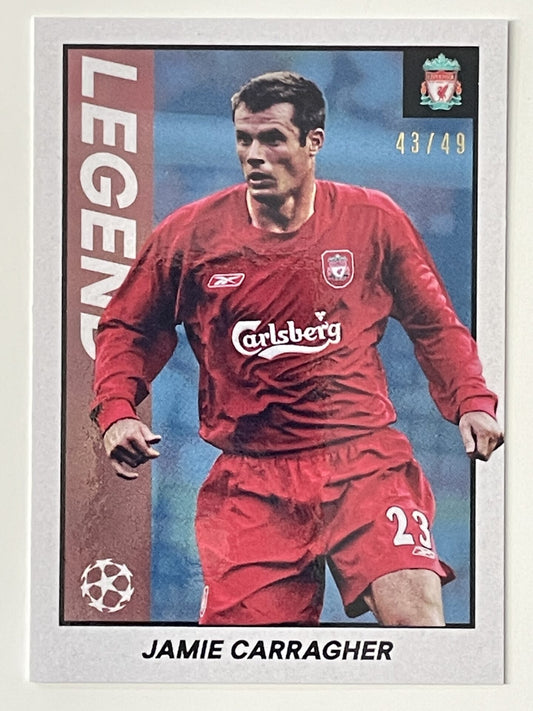 Jamie Carragher Liverpool Legend Parallel 43:49 Topps Merlin Heritage 97 UEFA Champions League Card