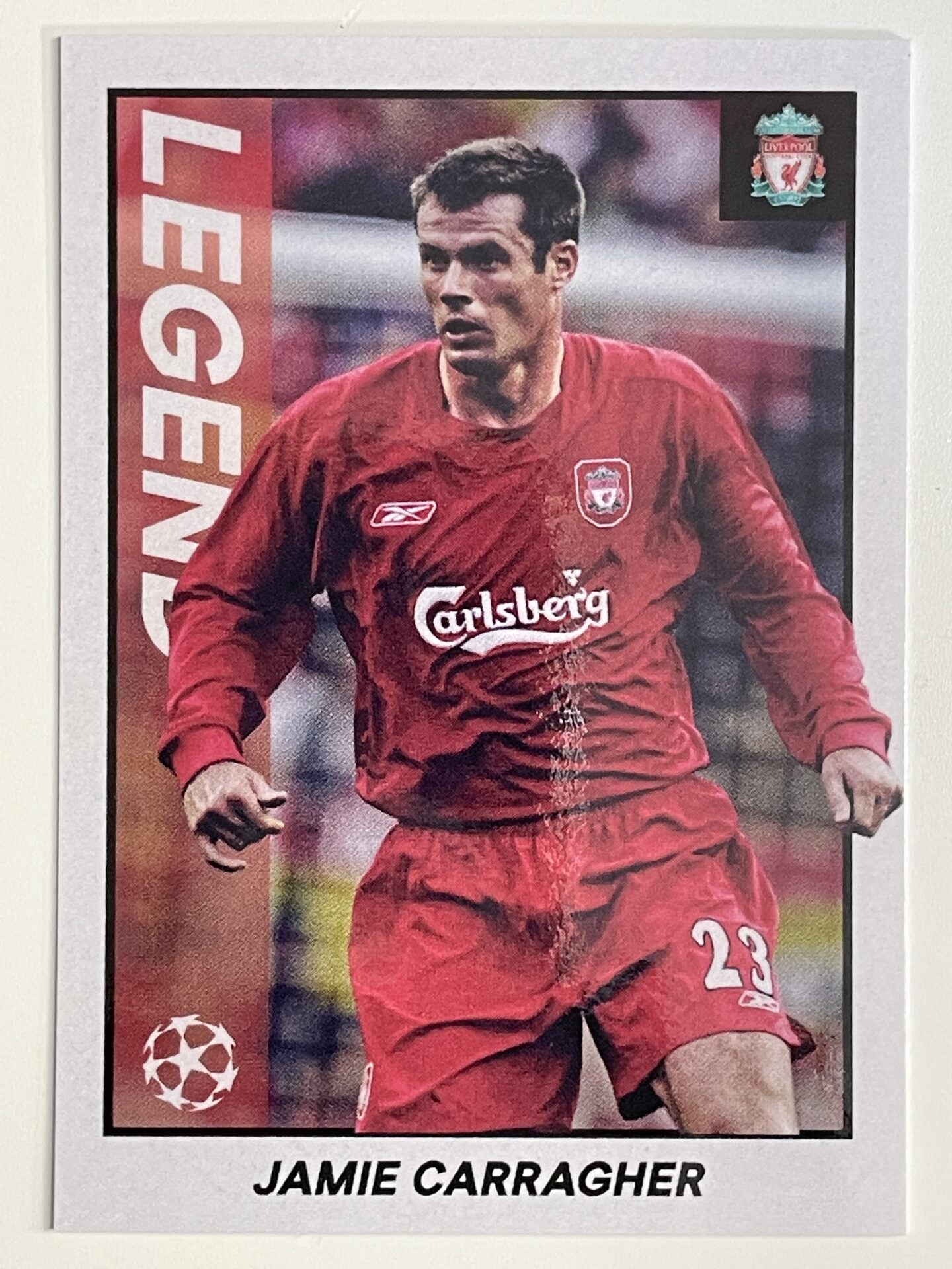 Jamie Carragher Liverpool Legend Topps Merlin Heritage 97 UEFA Champions League Card