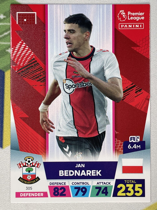 Jan Bednarek Southampton Panini Premier League Adrenalyn XL 2023 Card