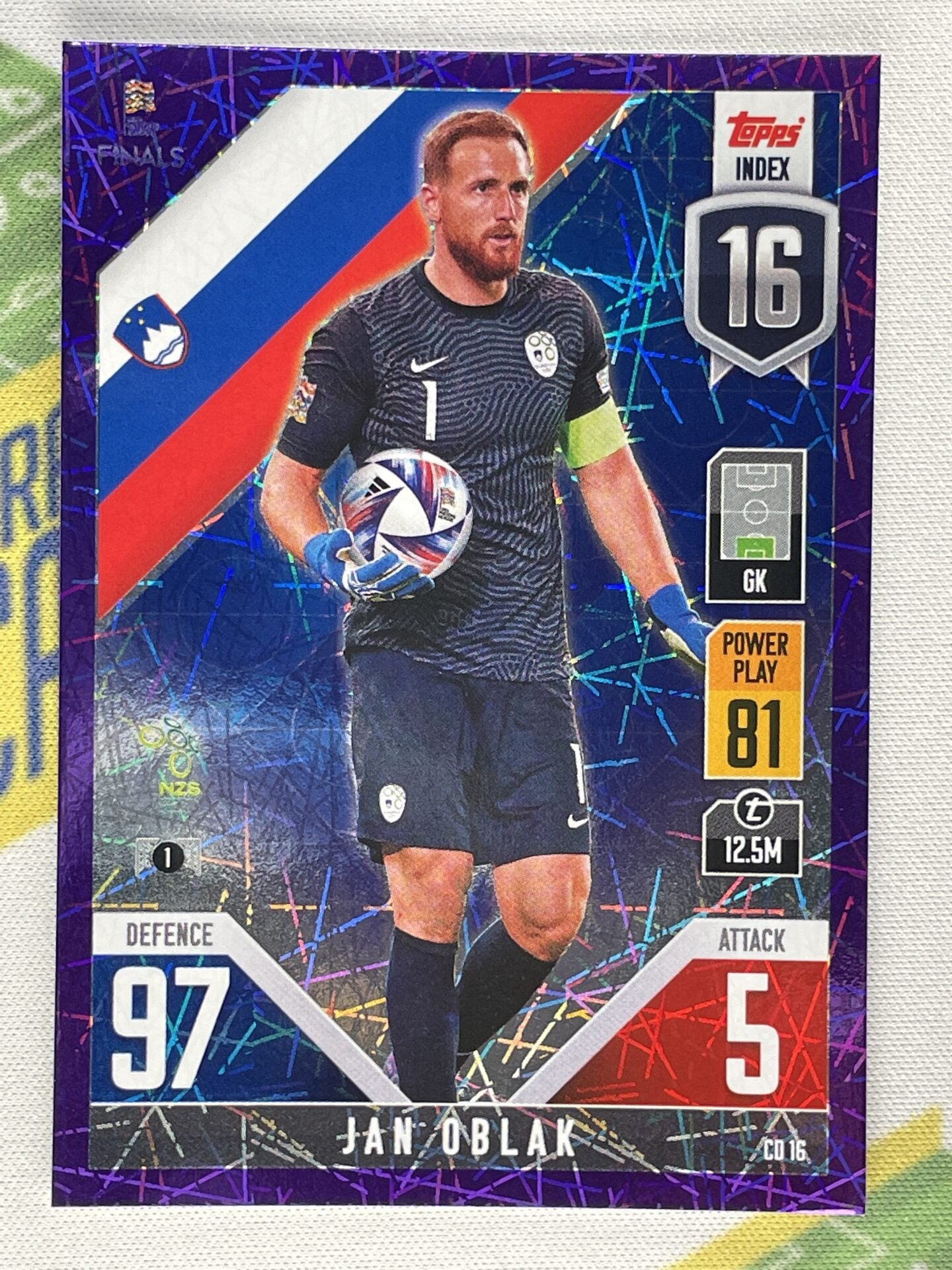 Jan Oblak Slovenia Purple Foil Parallel Topps Match Attax 101 Road to Nations League 2022 Card