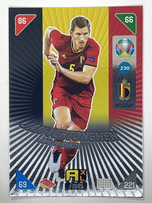 Jan Vertonghen Fans Favourites (Belgium) Football Card &#8211; Euro 2020 Adrenalyn XL