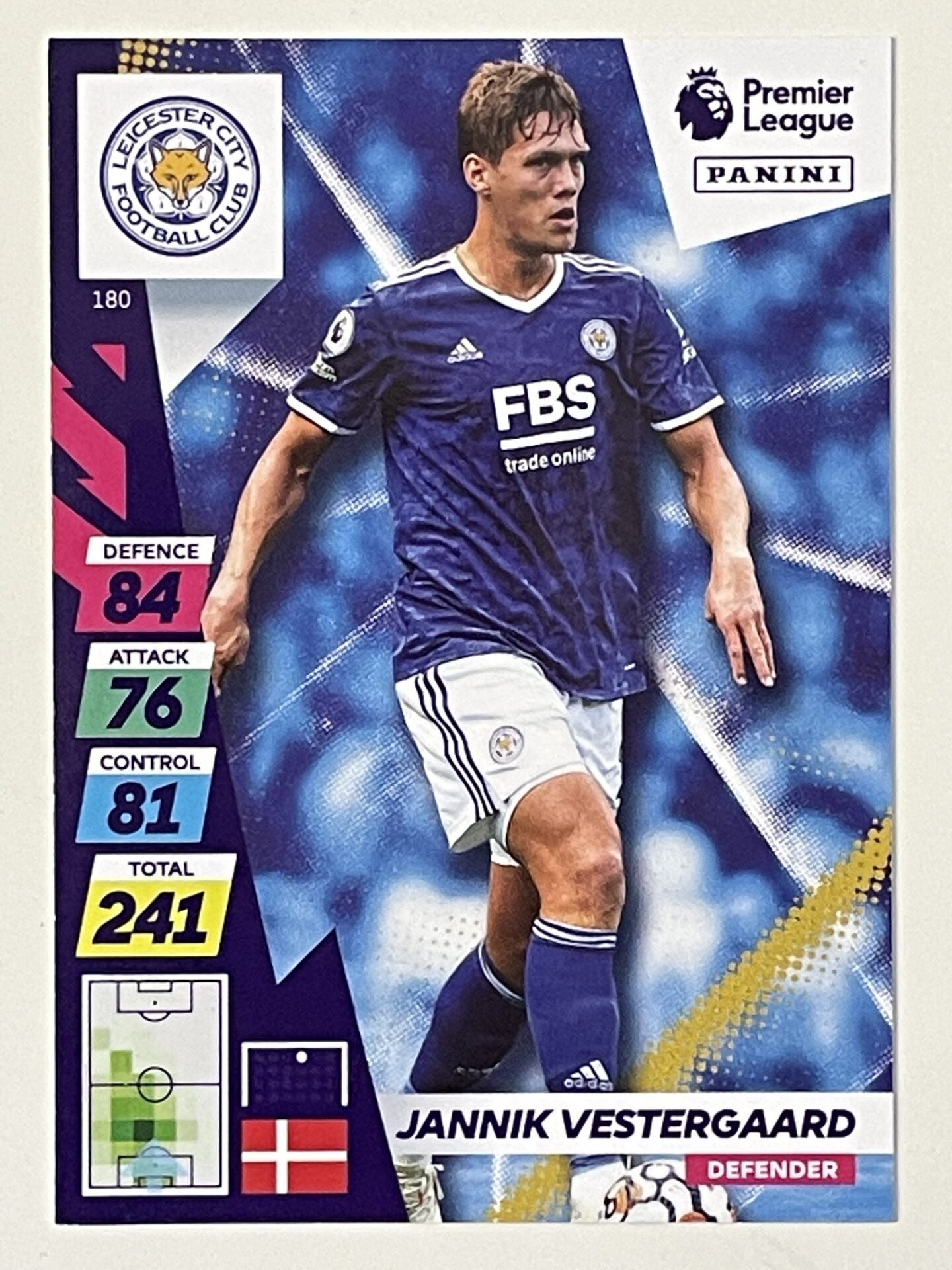 Jannik Vestergaard Leicester City Base Panini Adrenalyn XL PLUS Premier League 2021 2022