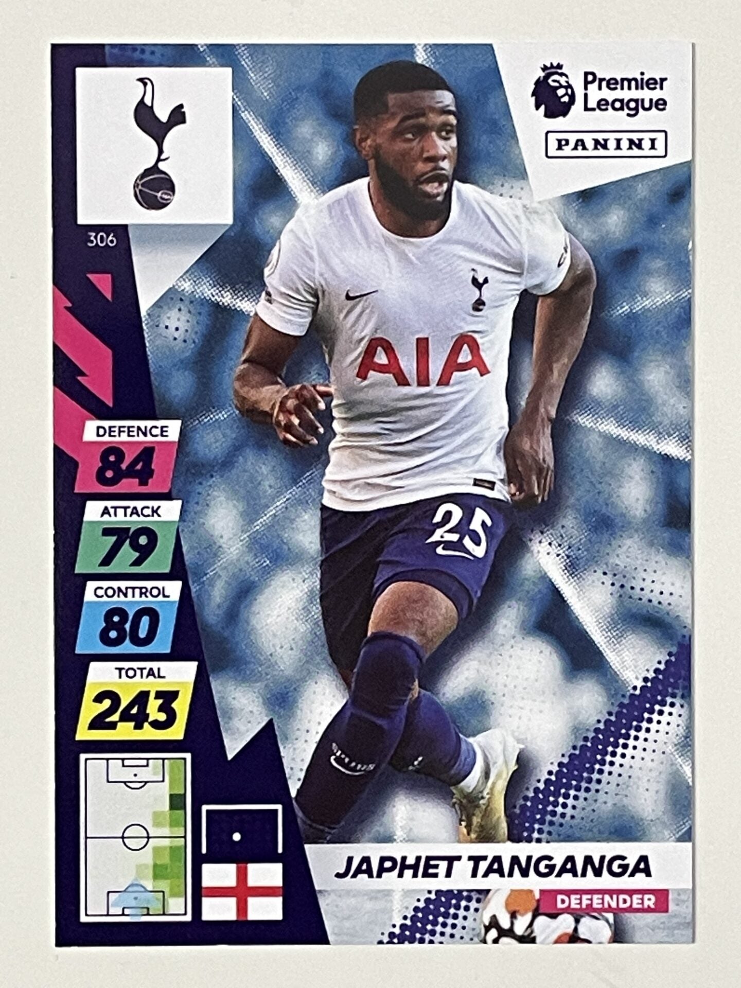 Japhet Tanganga Tottenham Hotspur Base Panini Adrenalyn XL PLUS Premier League 2021 2022