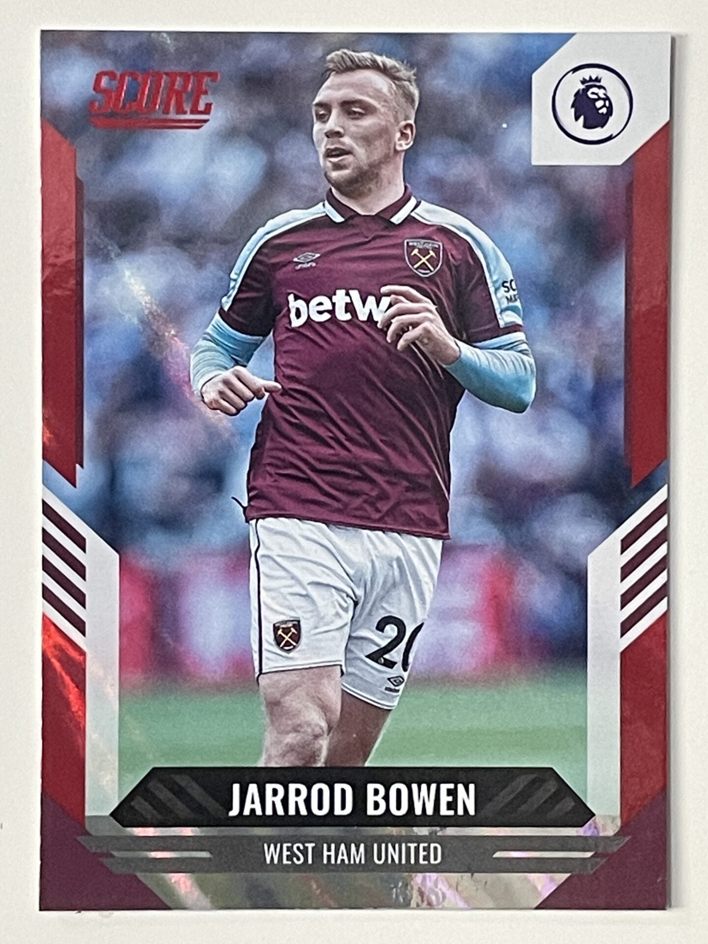 Jarrod Bowen West Ham Base Red Lava Parallel Panini Premier League Score 2021 2022