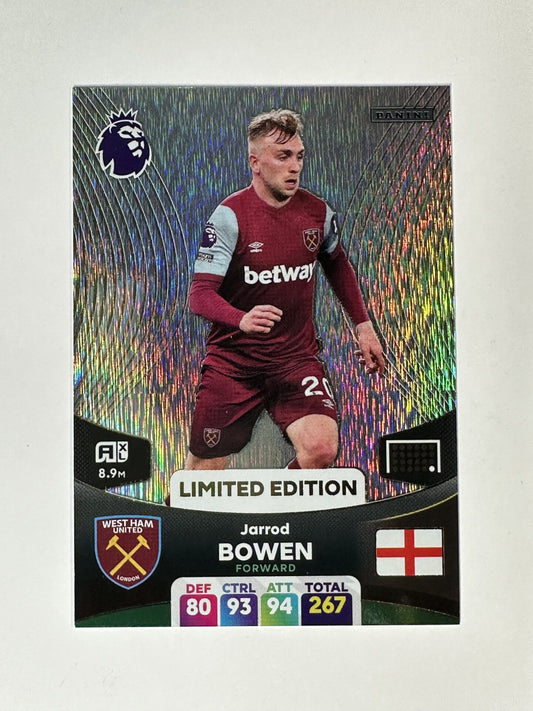 Jarrod Bowen West Ham Limited Edition Panini Premier League Adrenalyn XL 2024 Card