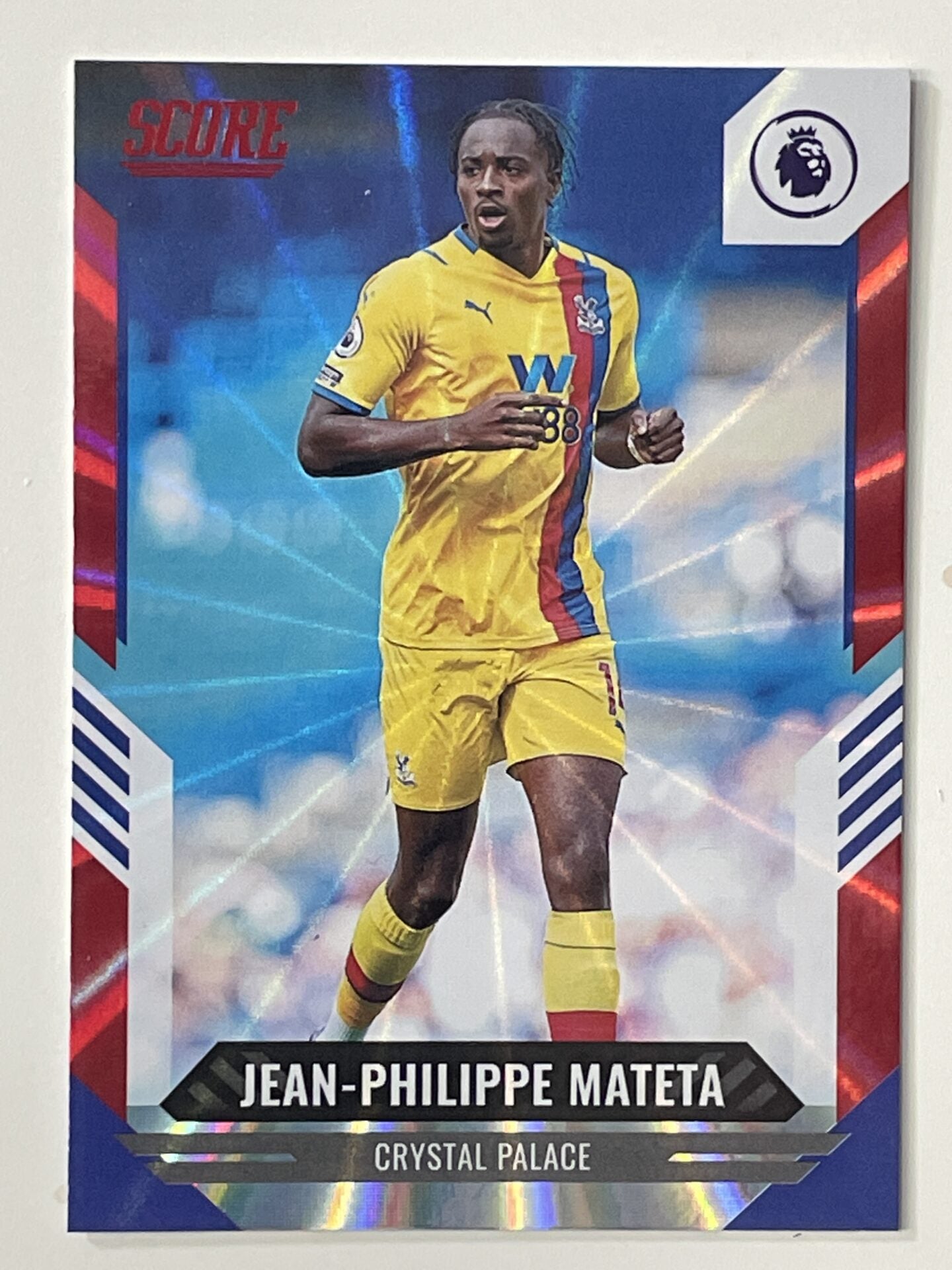 Jean-Philippe Mateta Crystal Palace Base Red Laser Parallel Panini Premier League Score 2021 2022