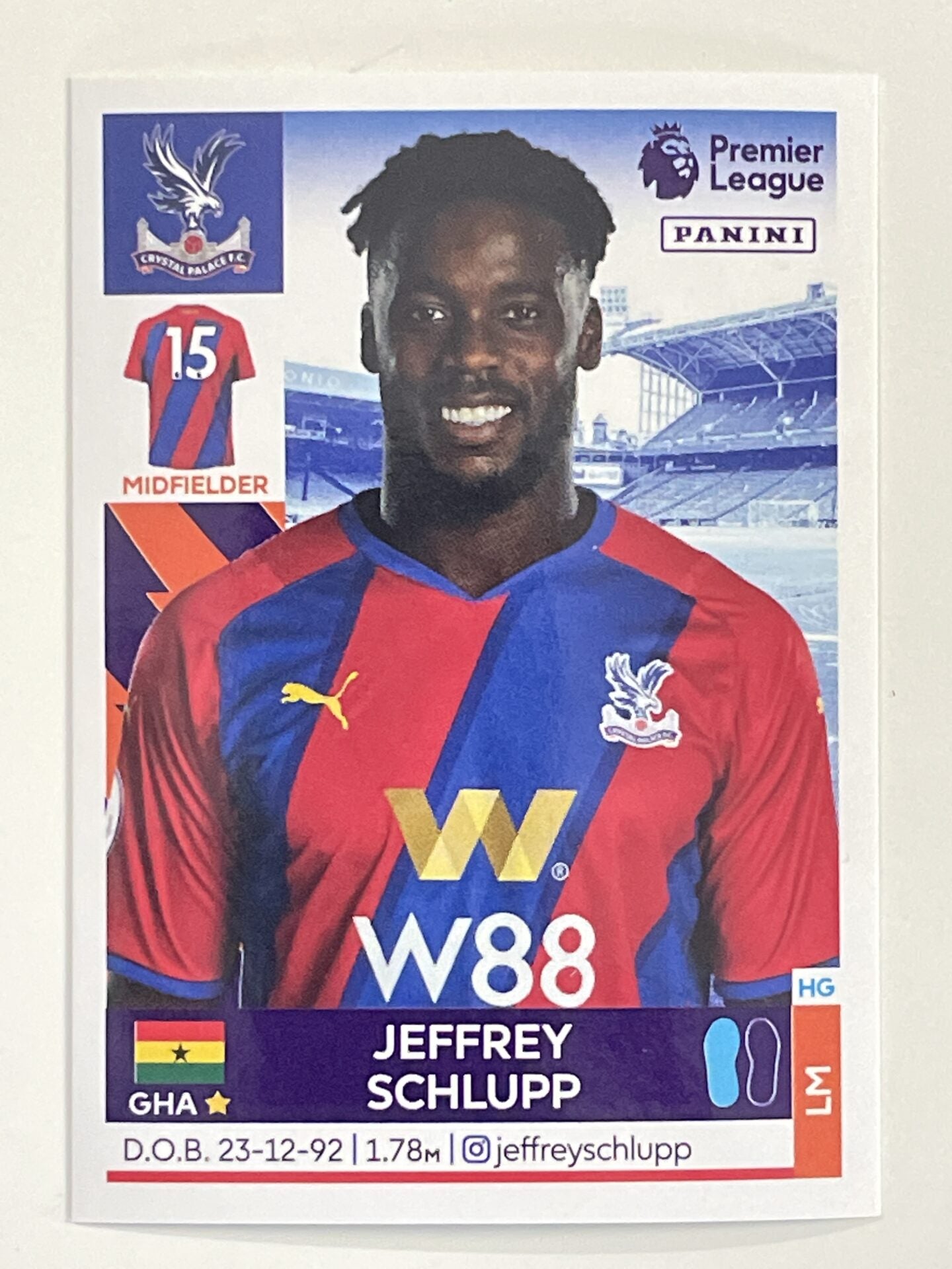 Jeffrey Schlupp Crystal Palace Panini Premier League 2022 Football Sticker