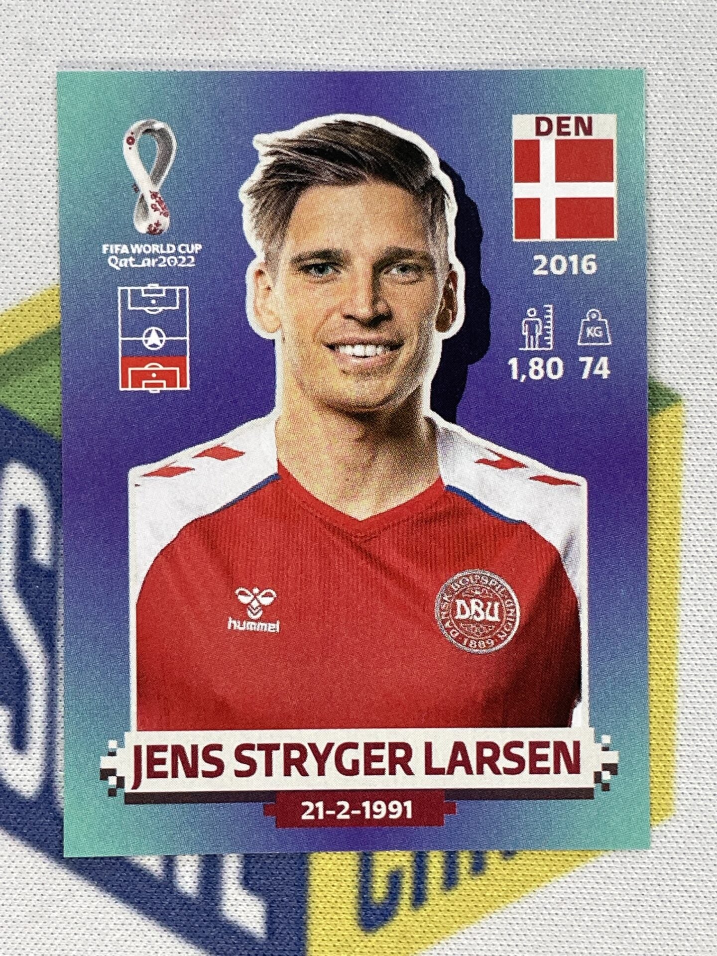 Jens Stryger Larsen Denmark Panini World Cup 2022 Qatar Stickers