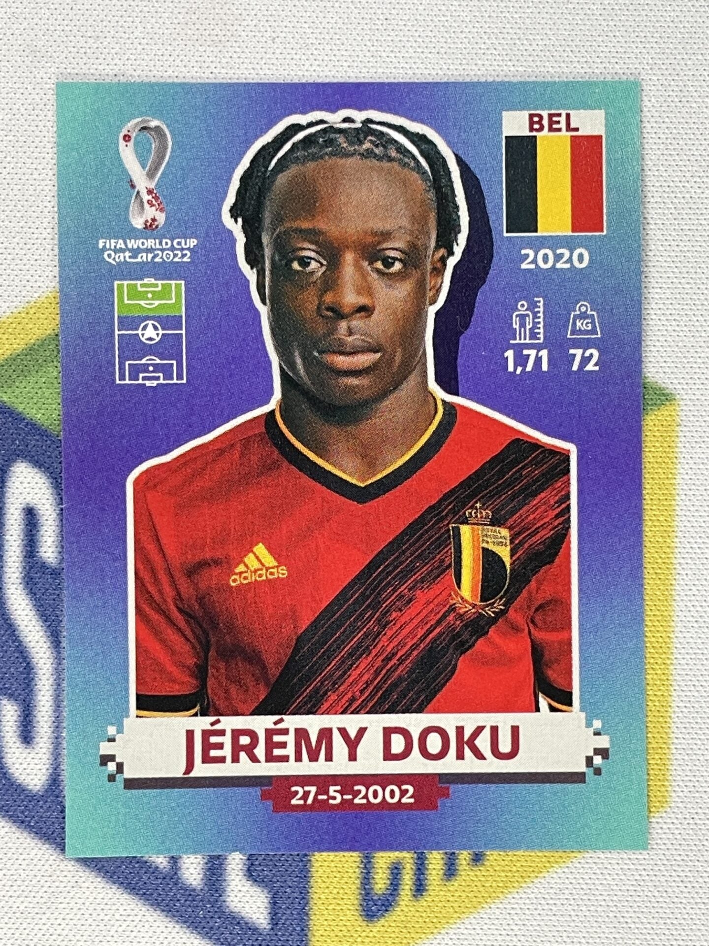 Jeremy Doku Belgium Panini World Cup 2022 Qatar Stickers