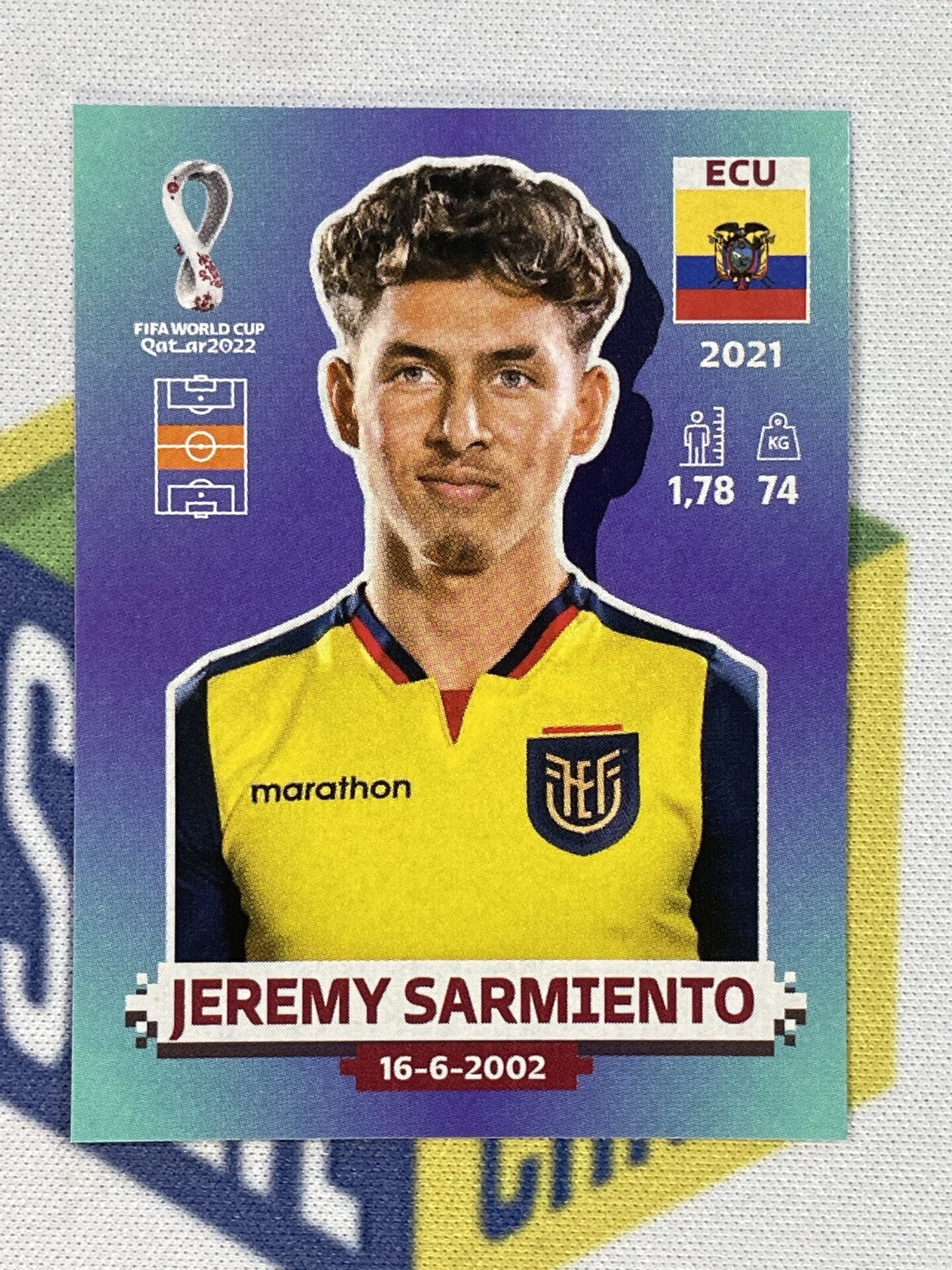 Jeremy Sarmiento Ecuador Panini World Cup 2022 Qatar Stickers