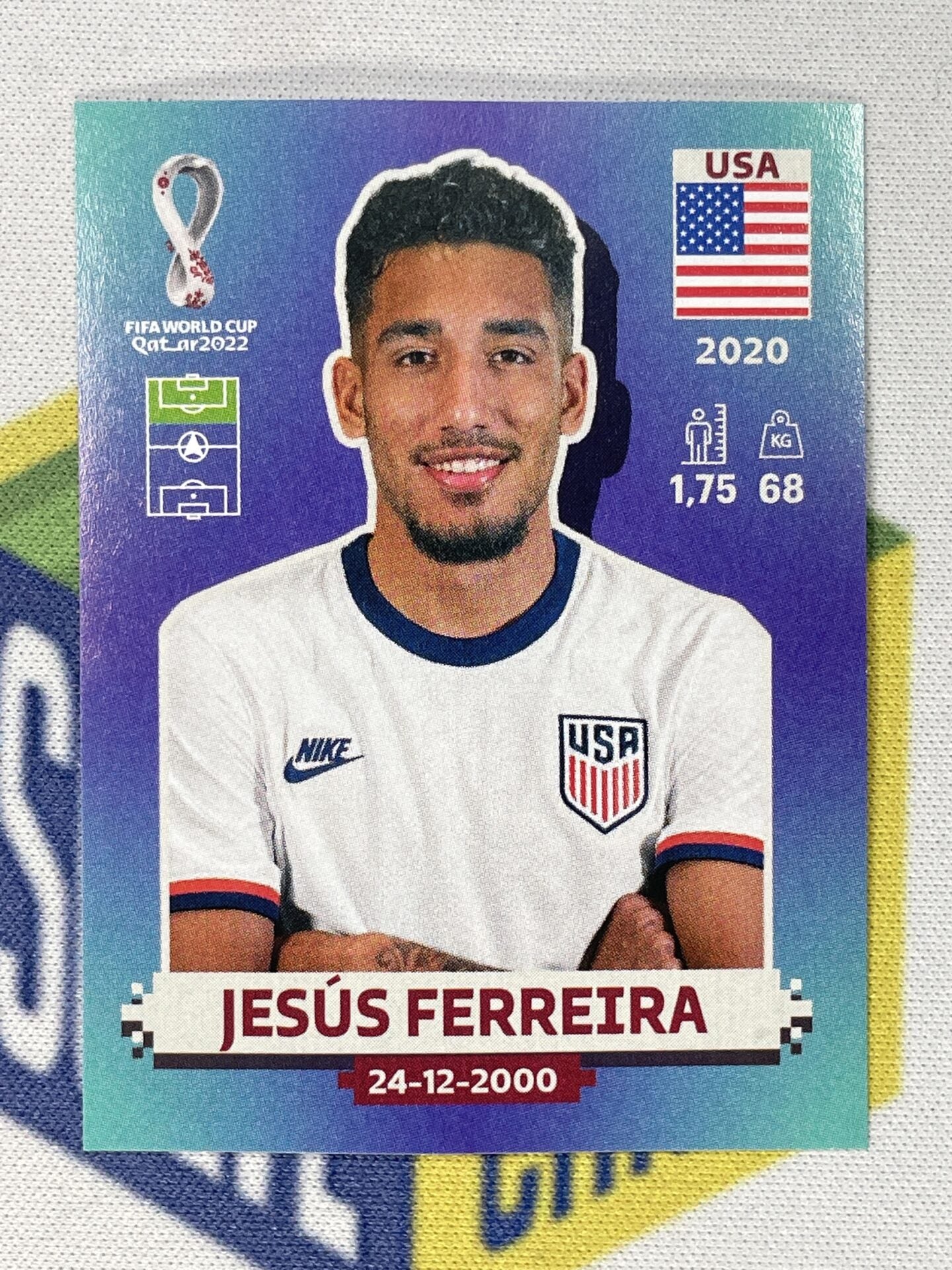 Jesus Ferreira USA Panini World Cup 2022 Qatar Stickers