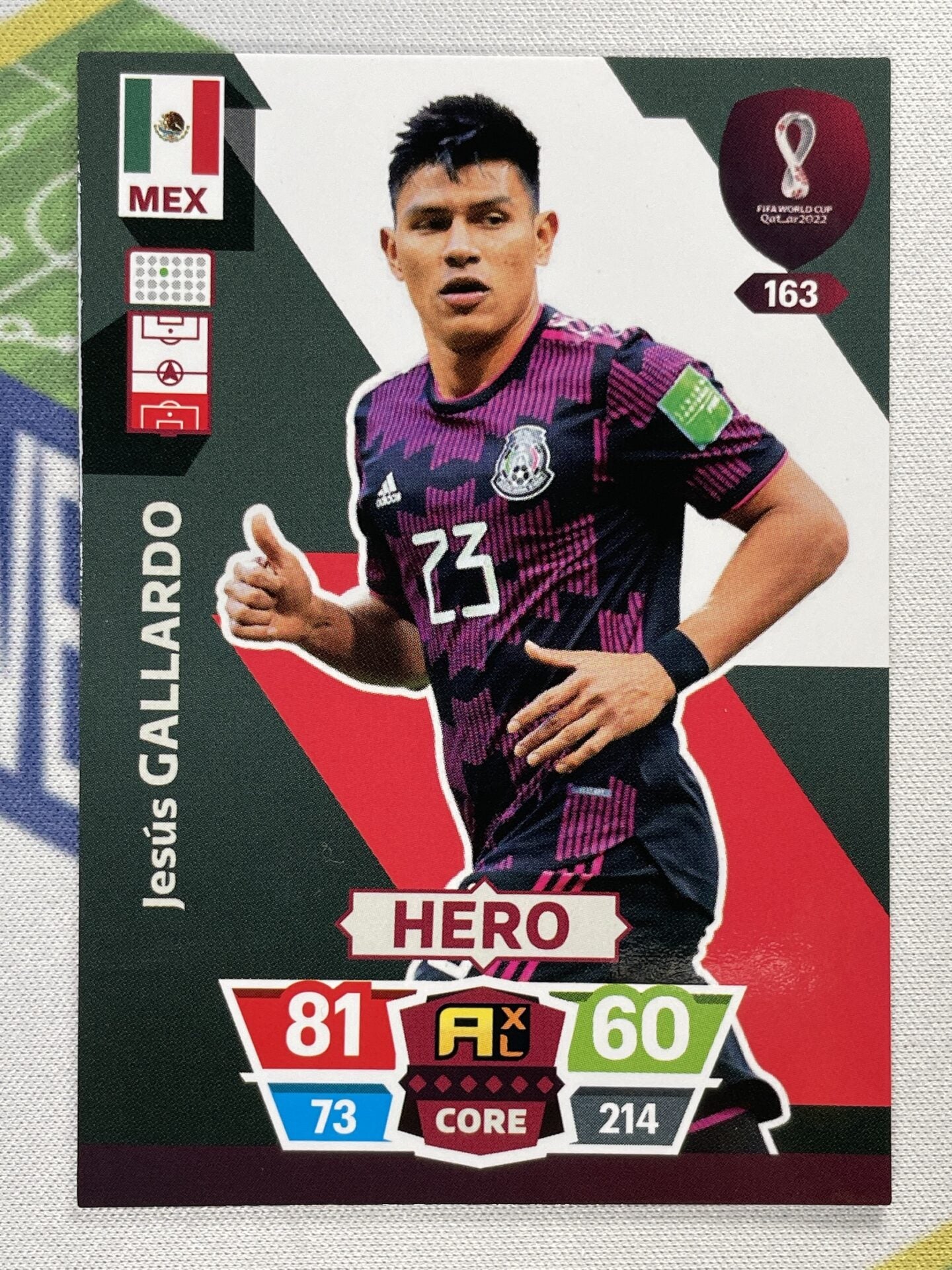 Jesus Gallardo Mexico Panini World Cup 2022 Adrenalyn XL Card