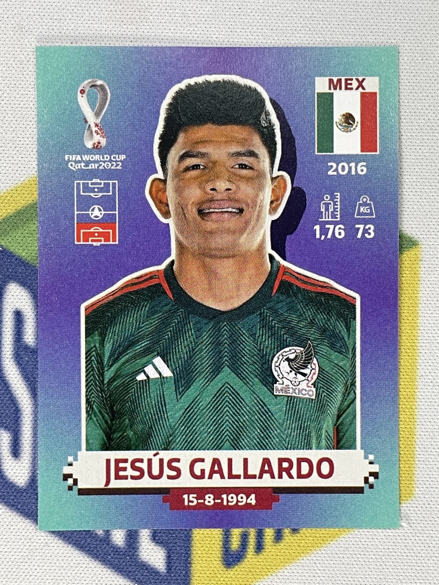 Jesus Gallardo Mexico Panini World Cup 2022 Qatar Stickers