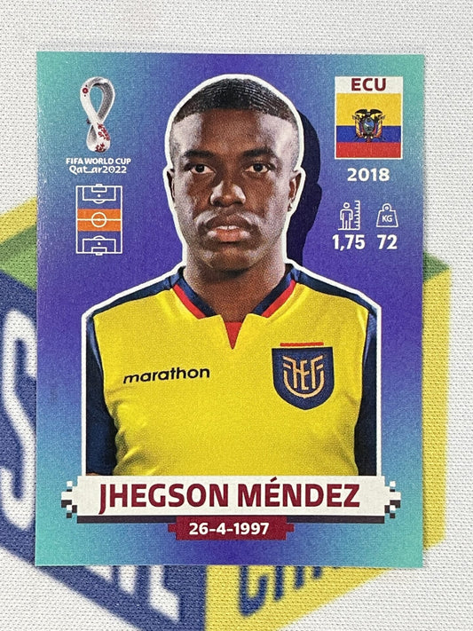 Jhegson Mendez Ecuador Panini World Cup 2022 Qatar Stickers