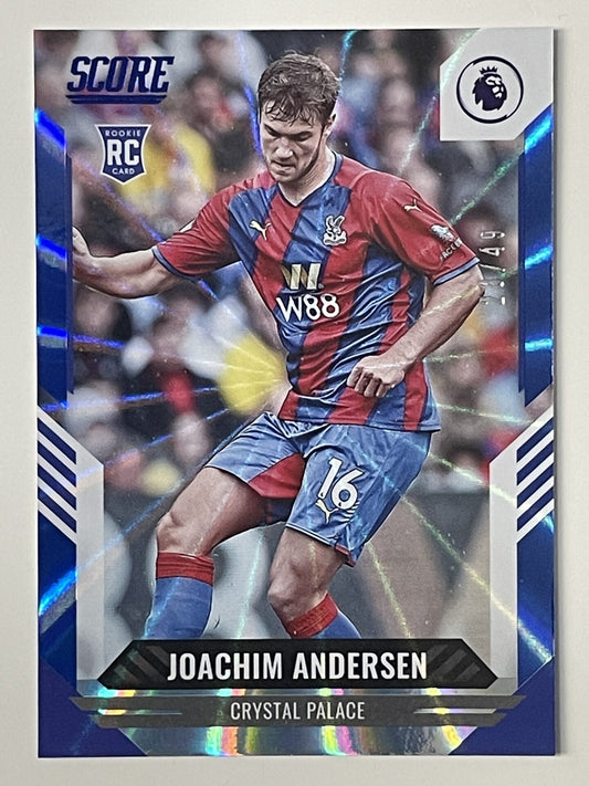 Joachim Andersen Crystal Palace Base Blue Laser Parallel Panini Premier League Score 2021 2022