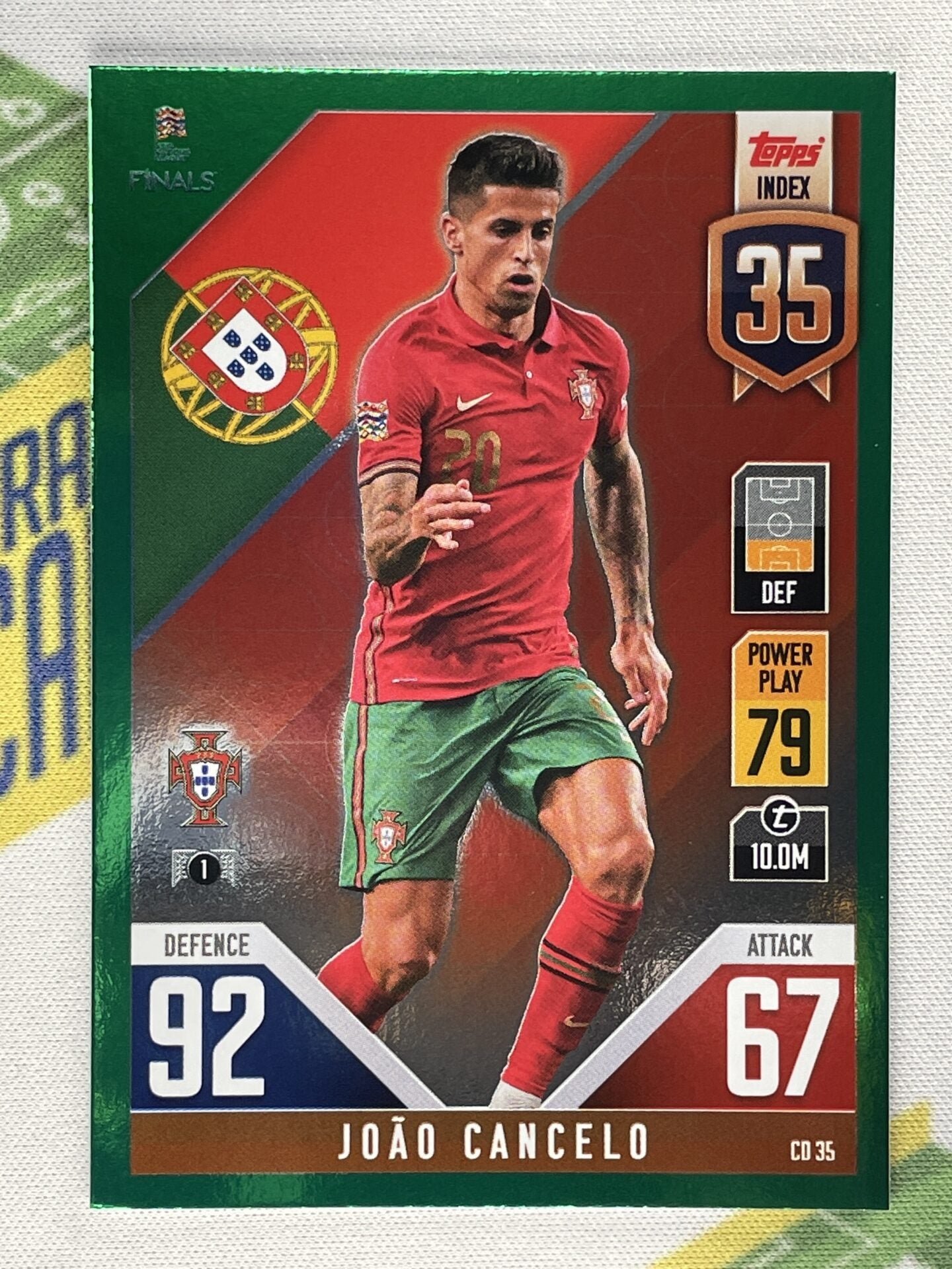 Joao Cancelo Portugal Green Foil Parallel Topps Match Attax 101 Road to Nations League 2022 Card