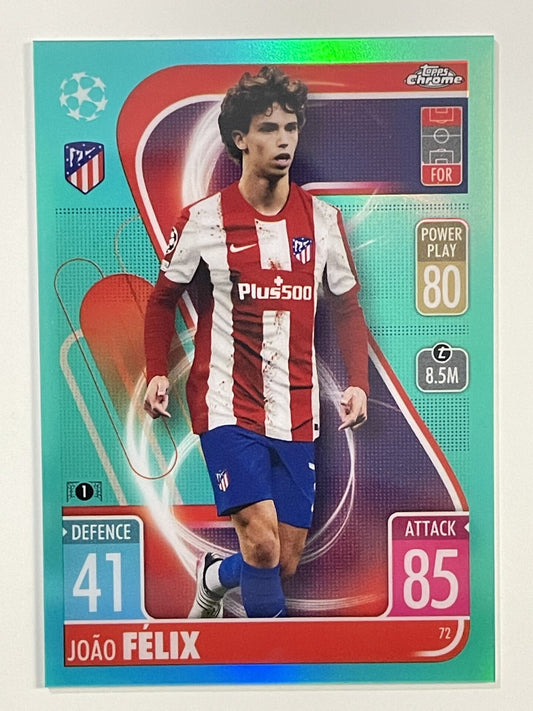 Joao Felix Aqua Parallel Topps Match Attax Chrome 2021 2022