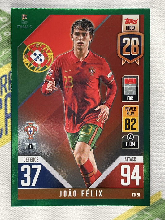 Joao Felix Portugal Green Foil Parallel Topps Match Attax 101 Road to Nations League 2022 Card