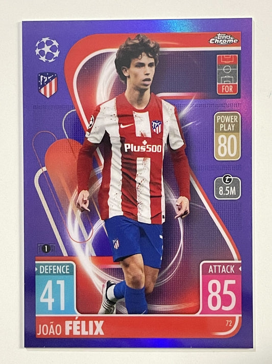 Joao Felix Purple Parallel Topps Match Attax Chrome 2021 2022