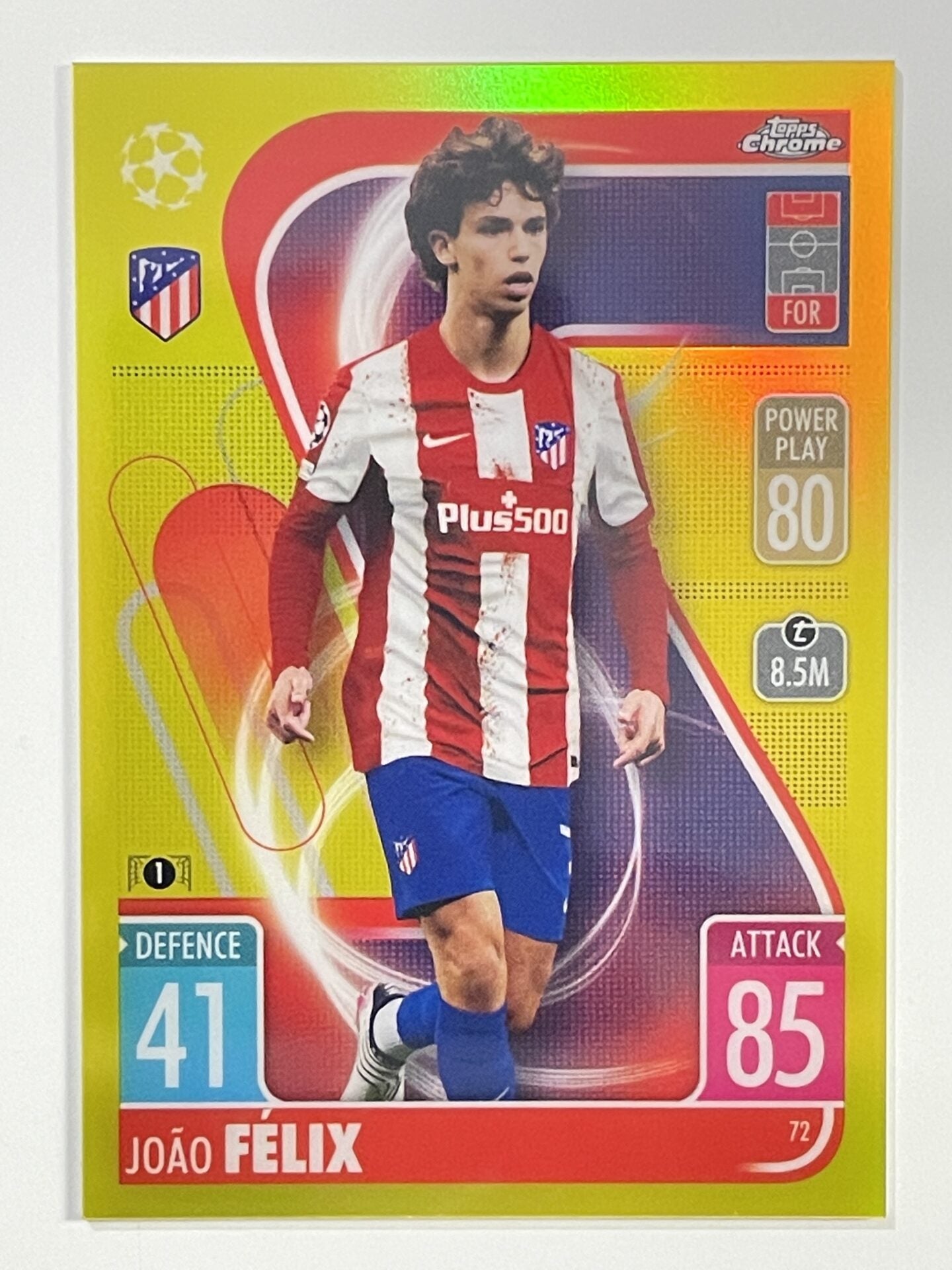 Joao Felix Yellow Parallel Topps Match Attax Chrome 2021 2022