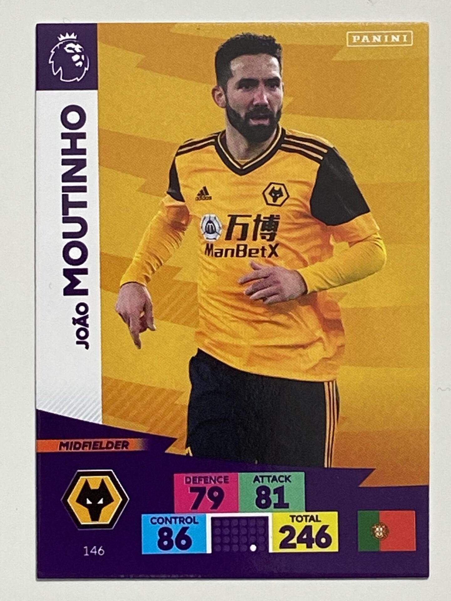 Joao Moutinho (Wolves) Football Card &#8211; Premier League Adrenalyn XL 2020:21