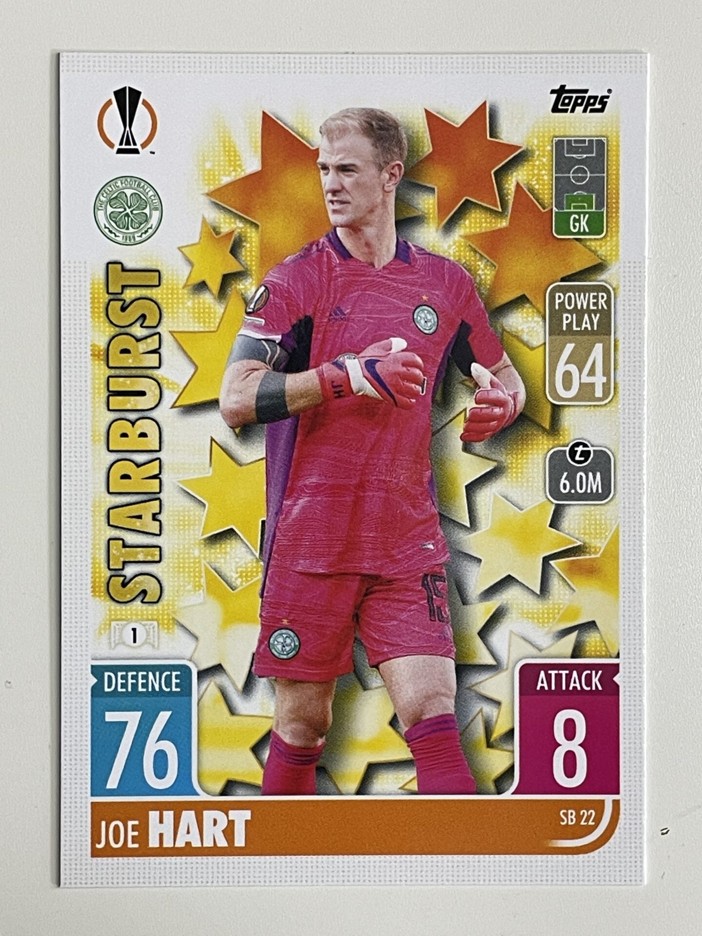 Joe Hart Celtic Starburst Topps Match Attax Extra 2021:22 Champions League Card