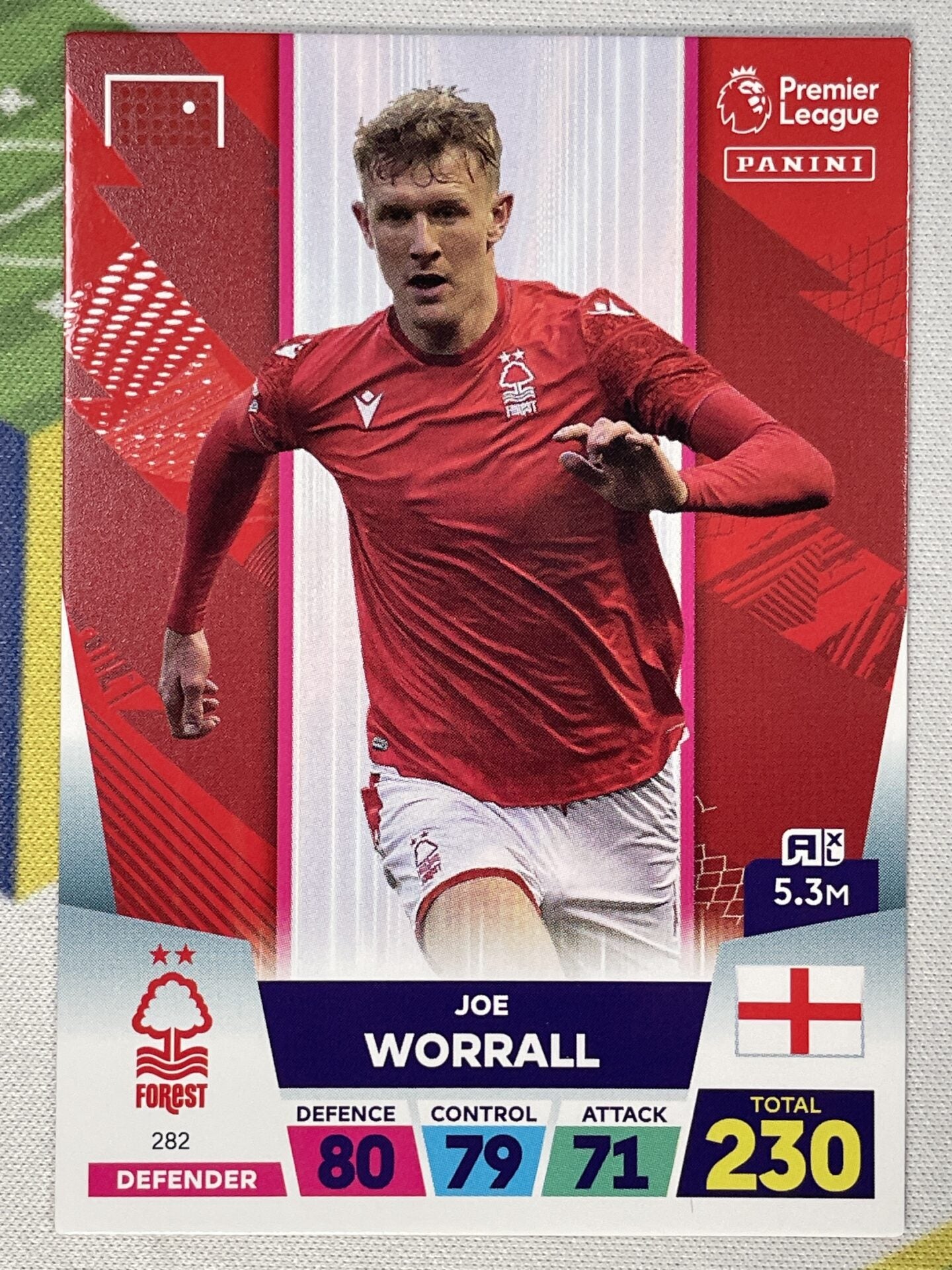 Joe Worrall Nottingham Forest Panini Premier League Adrenalyn XL 2023 Card