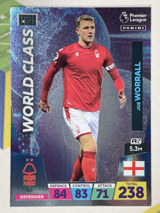 Joe Worrall Nottingham Forest World Class Panini Premier League Adrenalyn XL 2023 Card