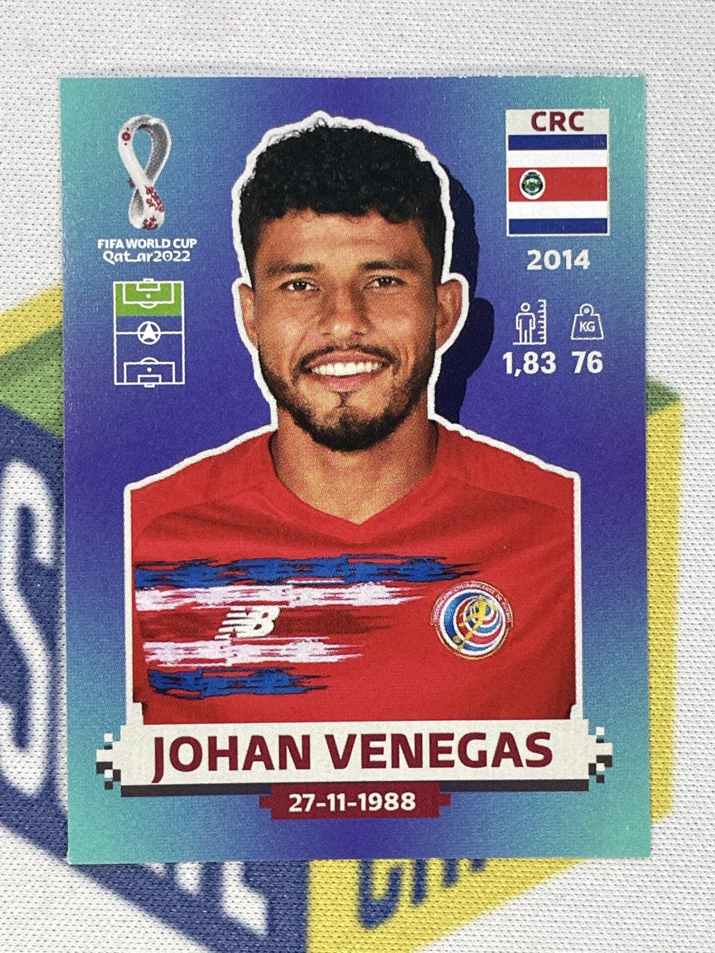 Johan Venegas Costa Rica Panini World Cup 2022 Qatar Stickers