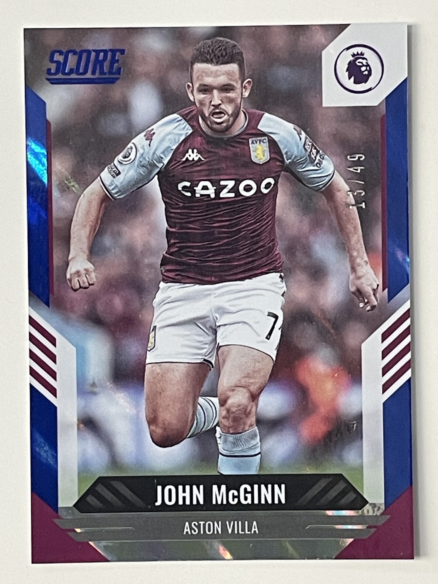 John McGinn Aston Villa Base Blue Lava Parallel Panini Premier League Score 2021 2022