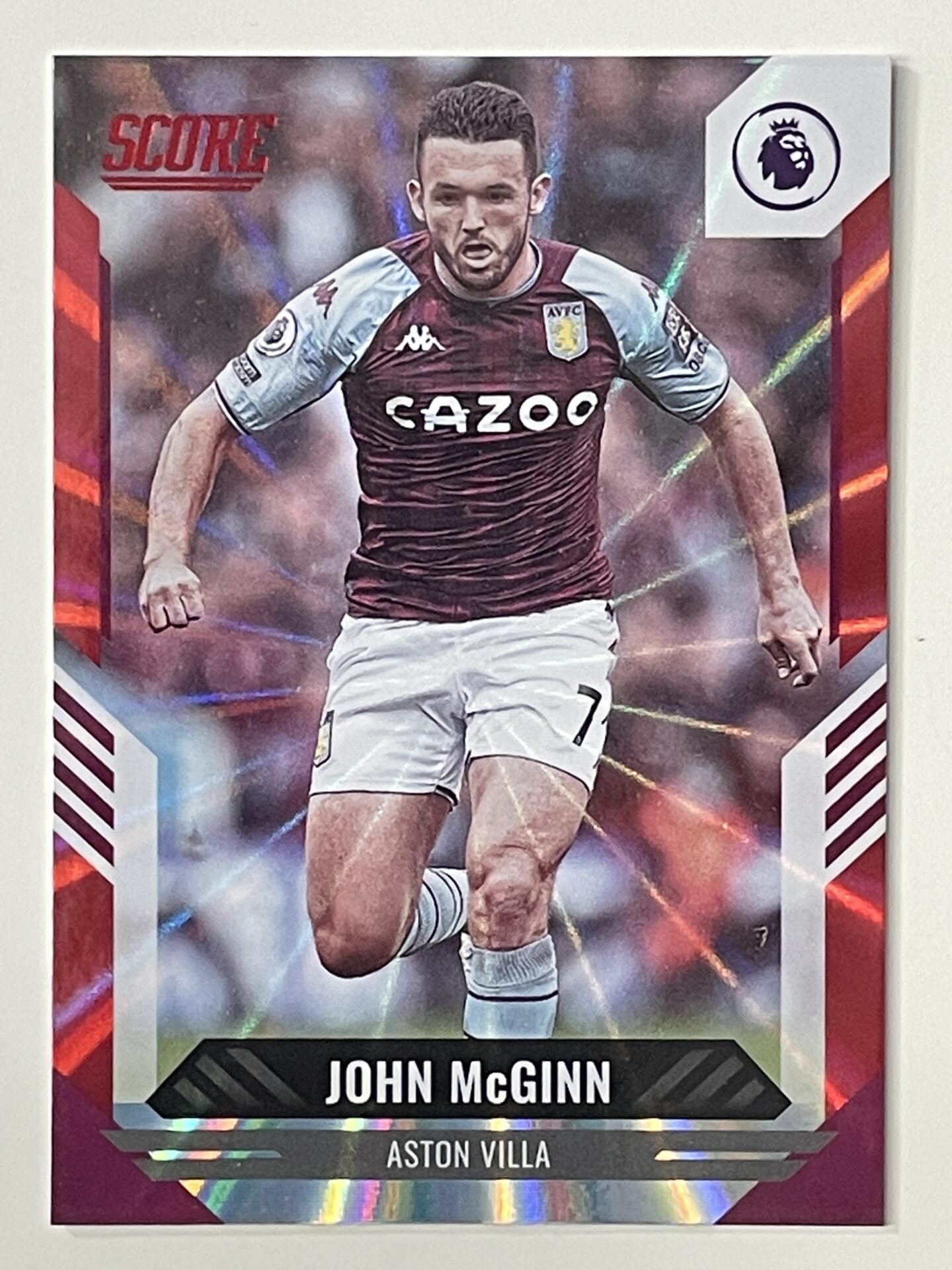 John McGinn Aston Villa Base Red Laser Parallel Panini Premier League Score 2021 2022