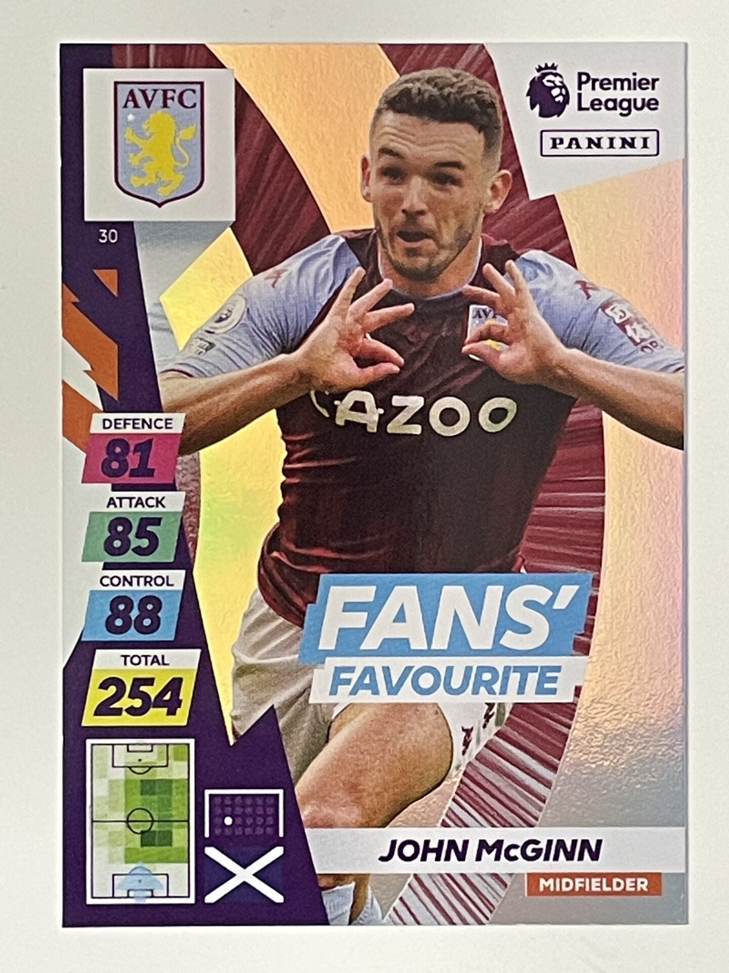 John McGinn Aston Villa Fans Favourite Panini Adrenalyn XL PLUS Premier League 2021 2022