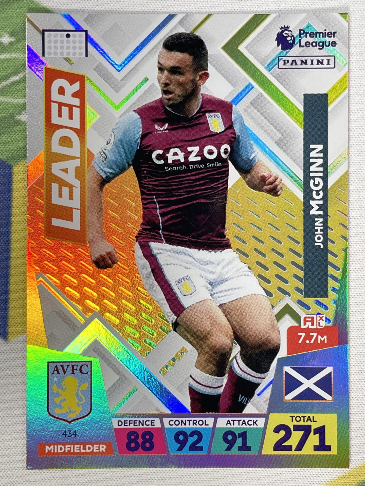 John McGinn Aston Villa Leader Panini Premier League Adrenalyn XL 2023 Card