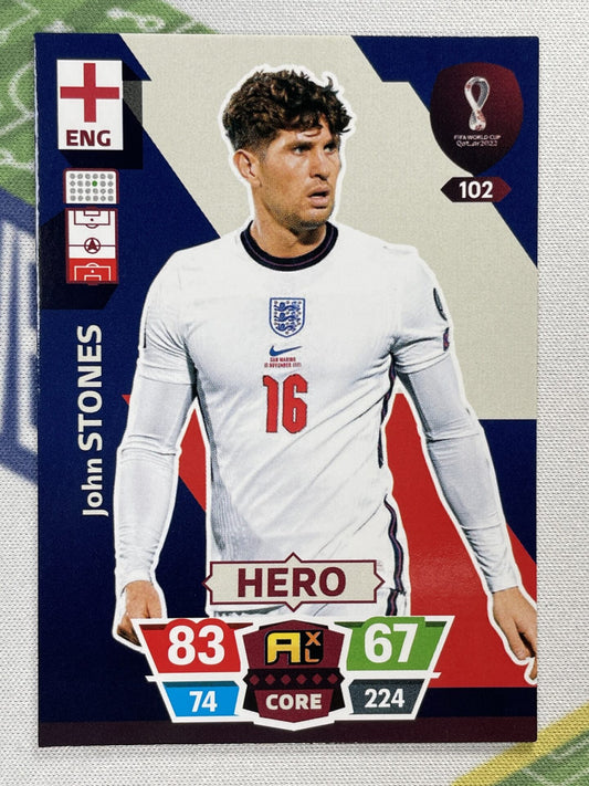 John Stones England Panini World Cup 2022 Adrenalyn XL Card