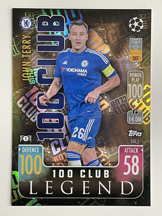 John Terry Chelsea FC 100 Club Legend Topps Match Attax Extra 2021:22 Champions League Card