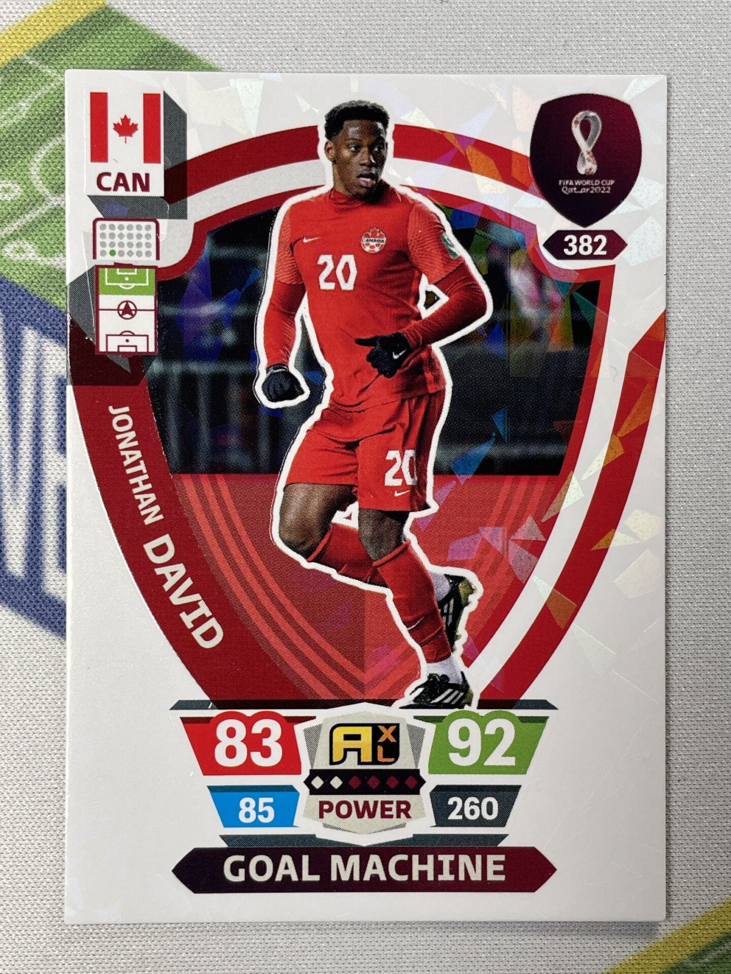 Jonathan David Canada Goal Machine Panini World Cup 2022 Adrenalyn XL Card