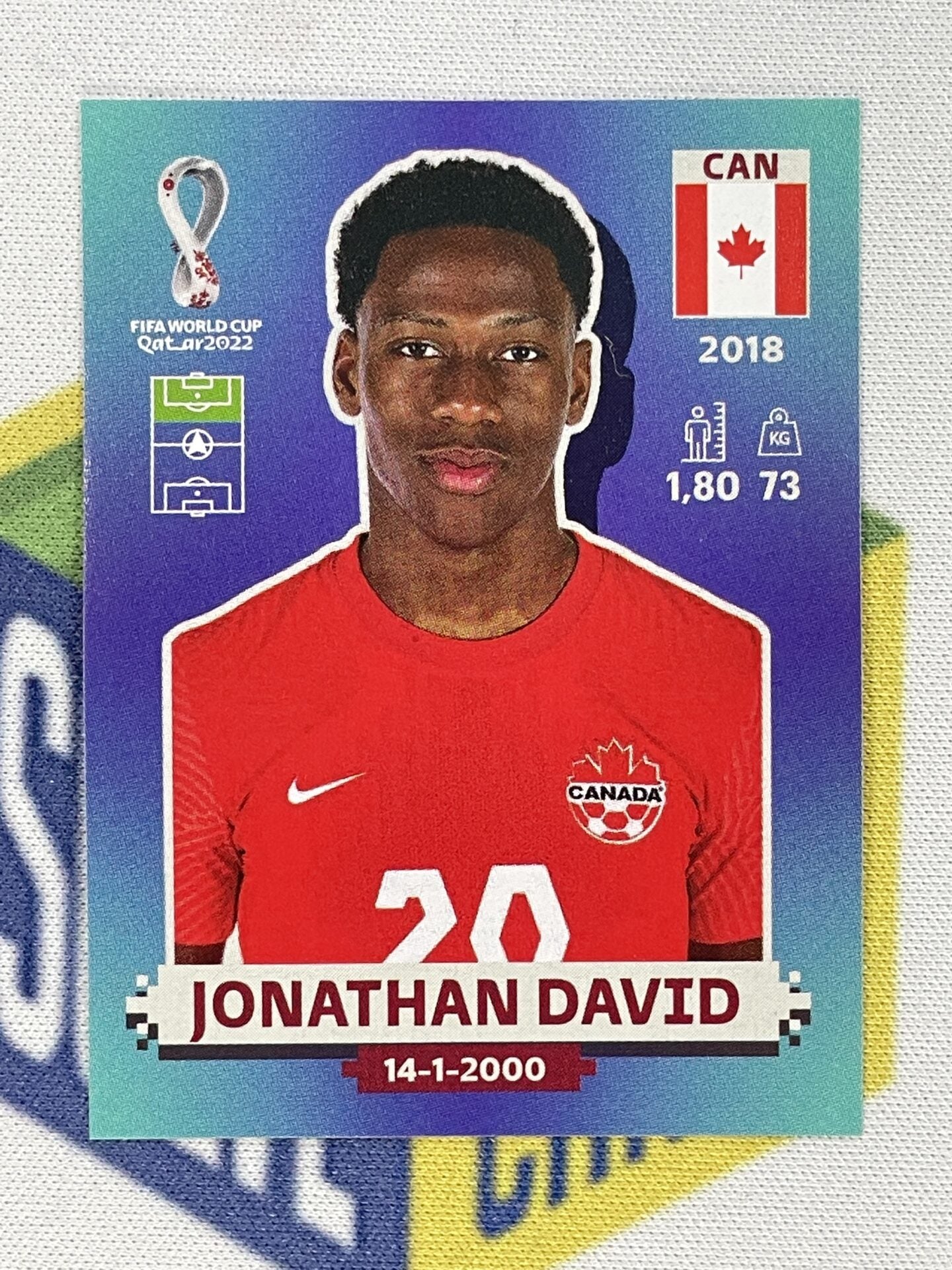 Jonathan David Canada Panini World Cup 2022 Qatar Stickers