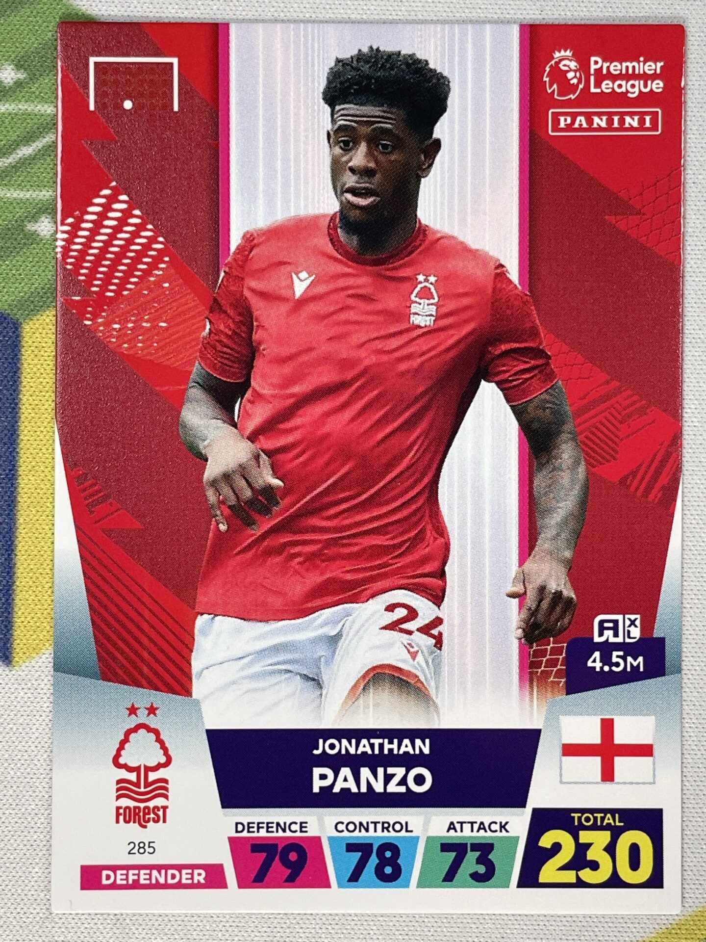 Jonathan Panzo Nottingham Forest Panini Premier League Adrenalyn XL 2023 Card